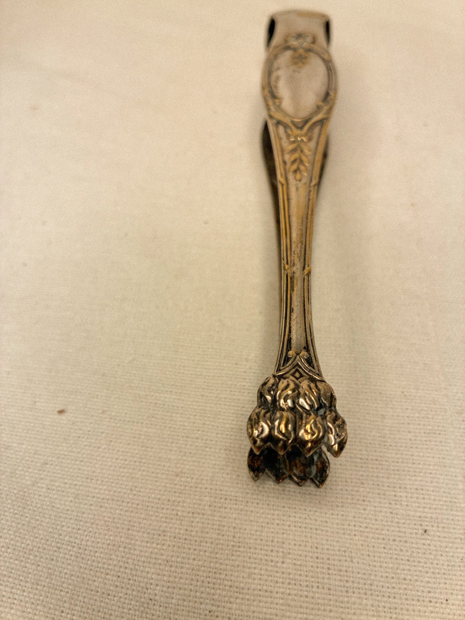 Antique French Silverplate Sugar Tongs
