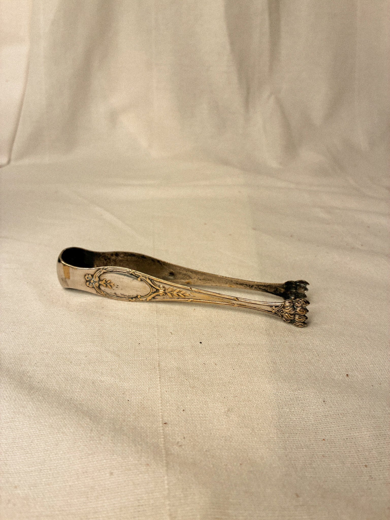 Antique French Silverplate Sugar Tongs