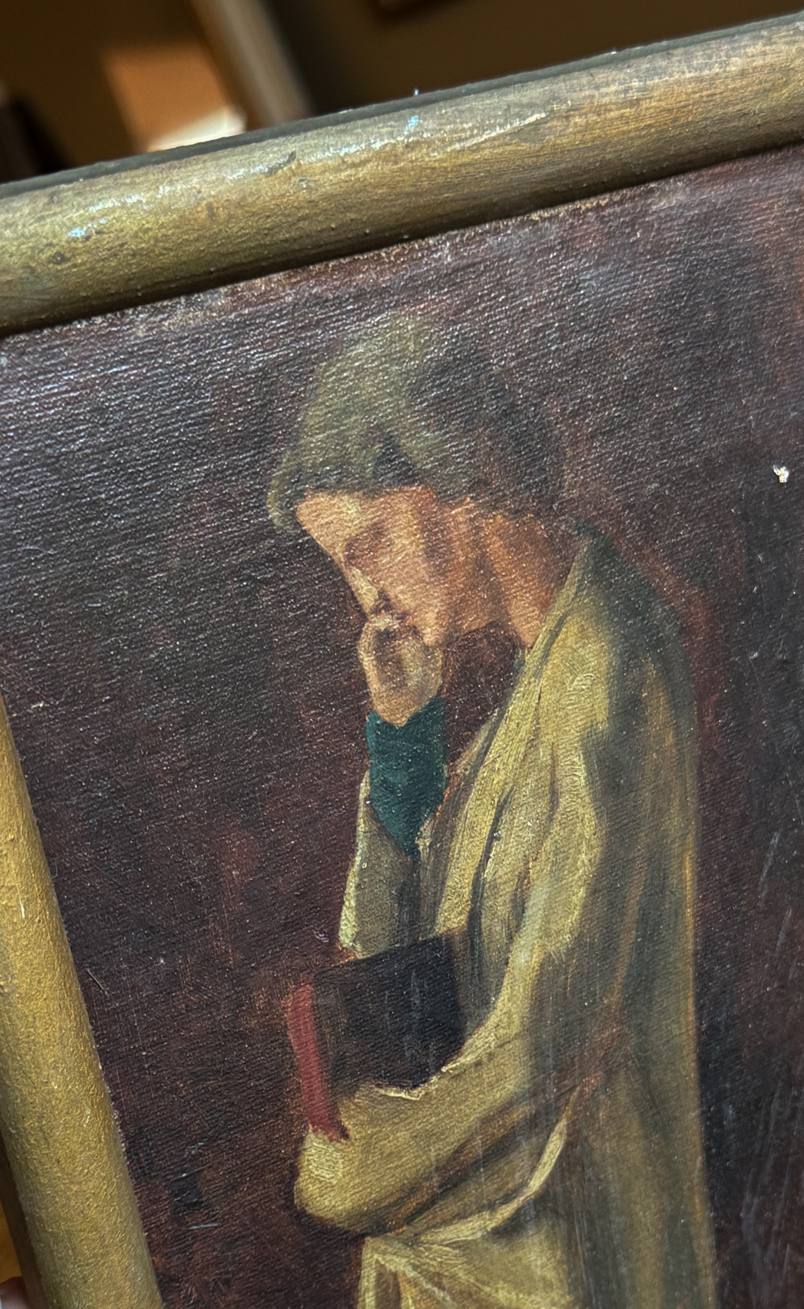 Robed Male Figure, Oil on Panel