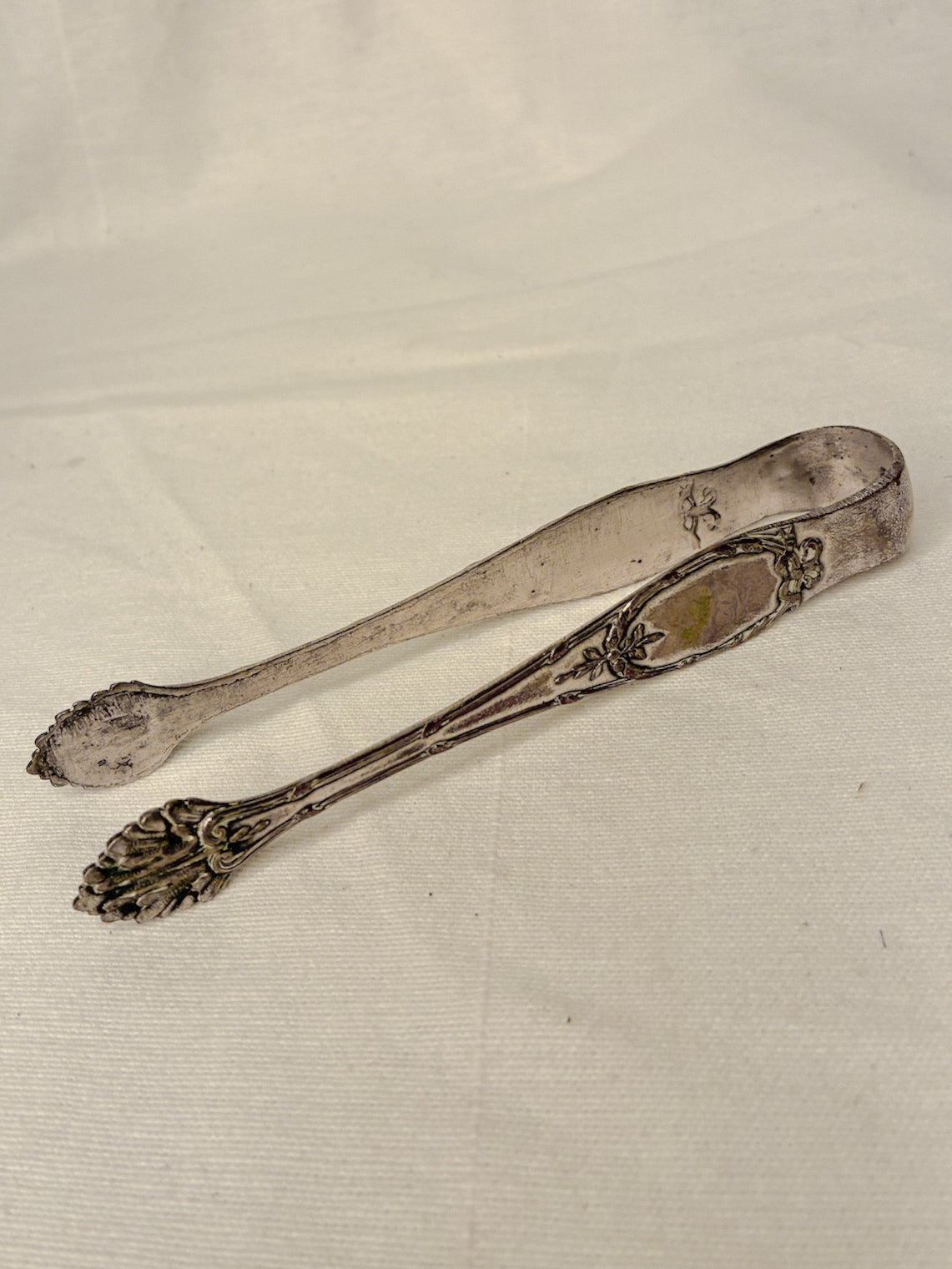 Antique Silver-Plated Sugar Tongs