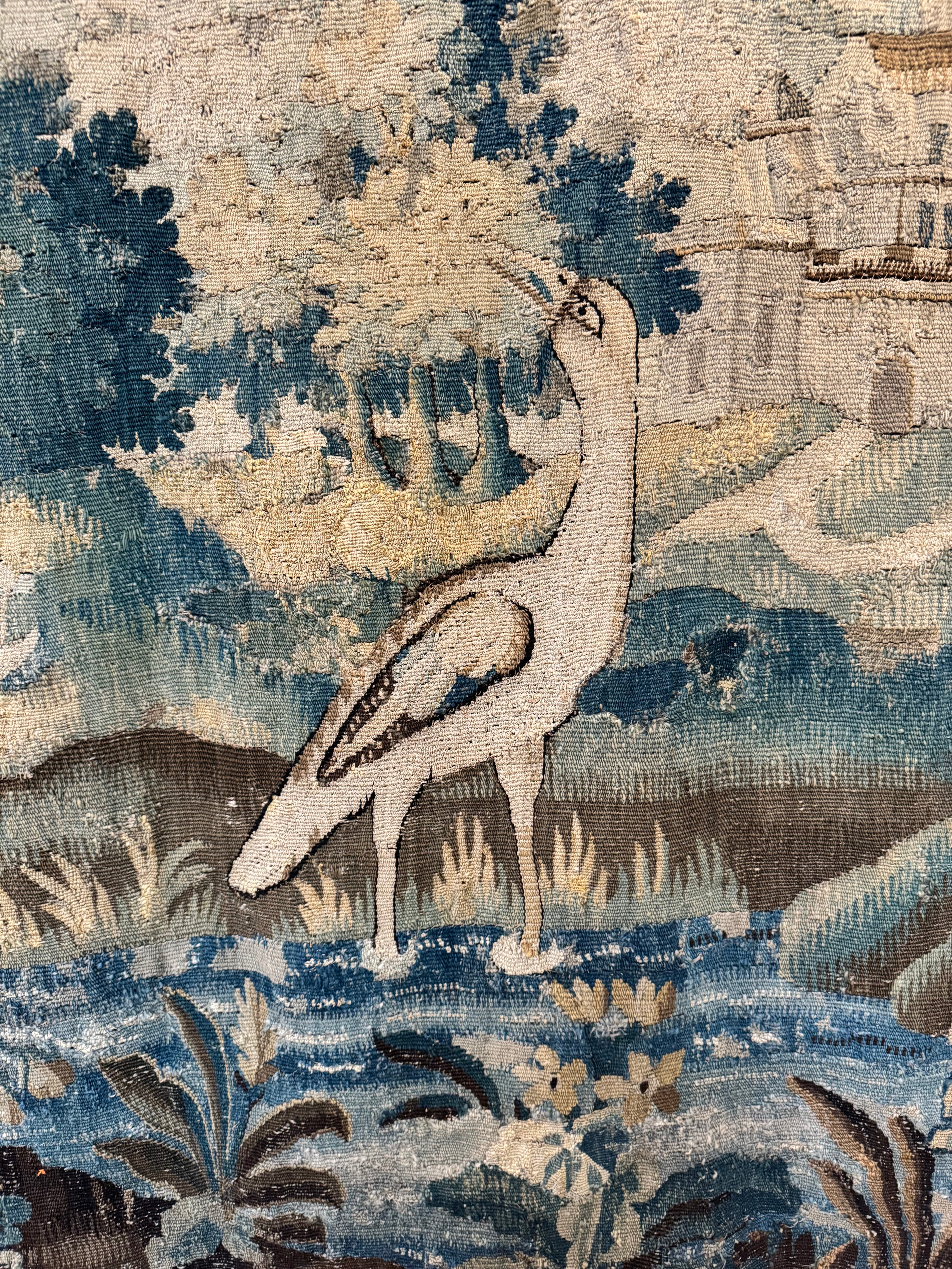 Large Antique French Verdure Tapestry