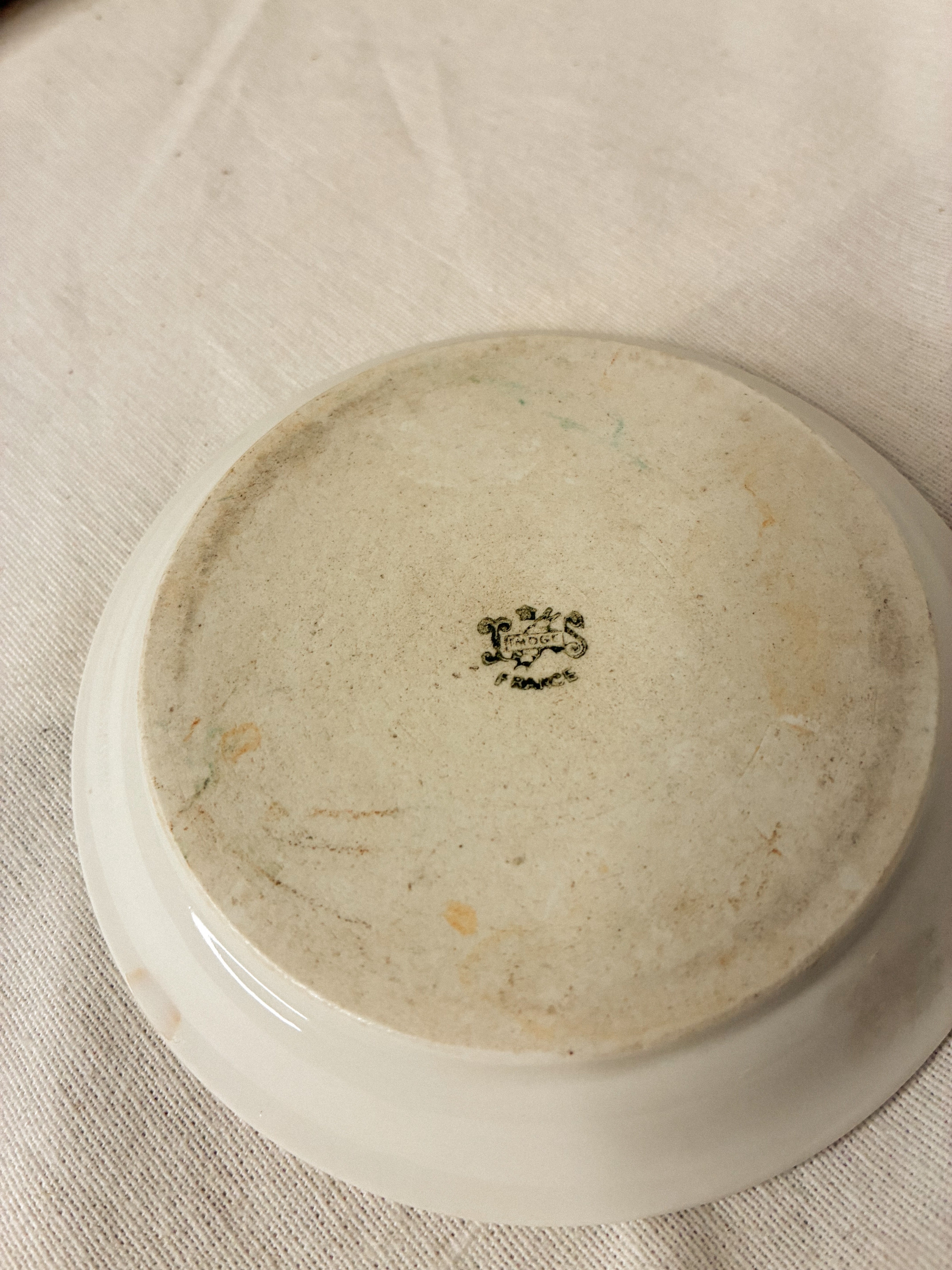 Antique Limoges Bistro Plate / Absinthe Coaster