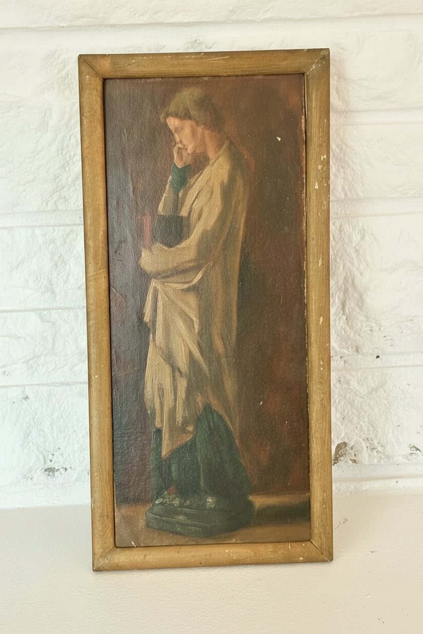 Robed Male Figure, Oil on Panel