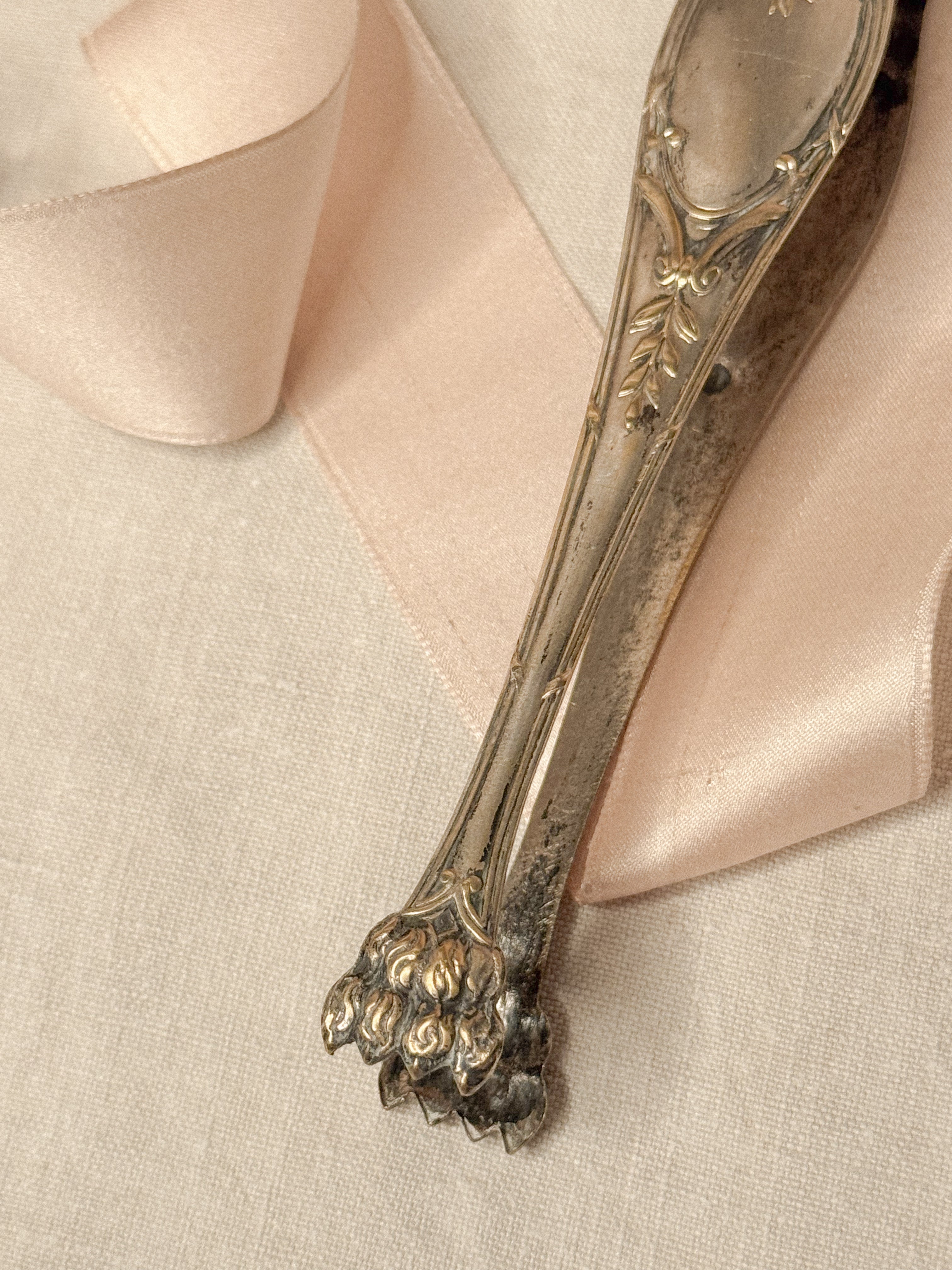 Antique French Silverplate Sugar Tongs