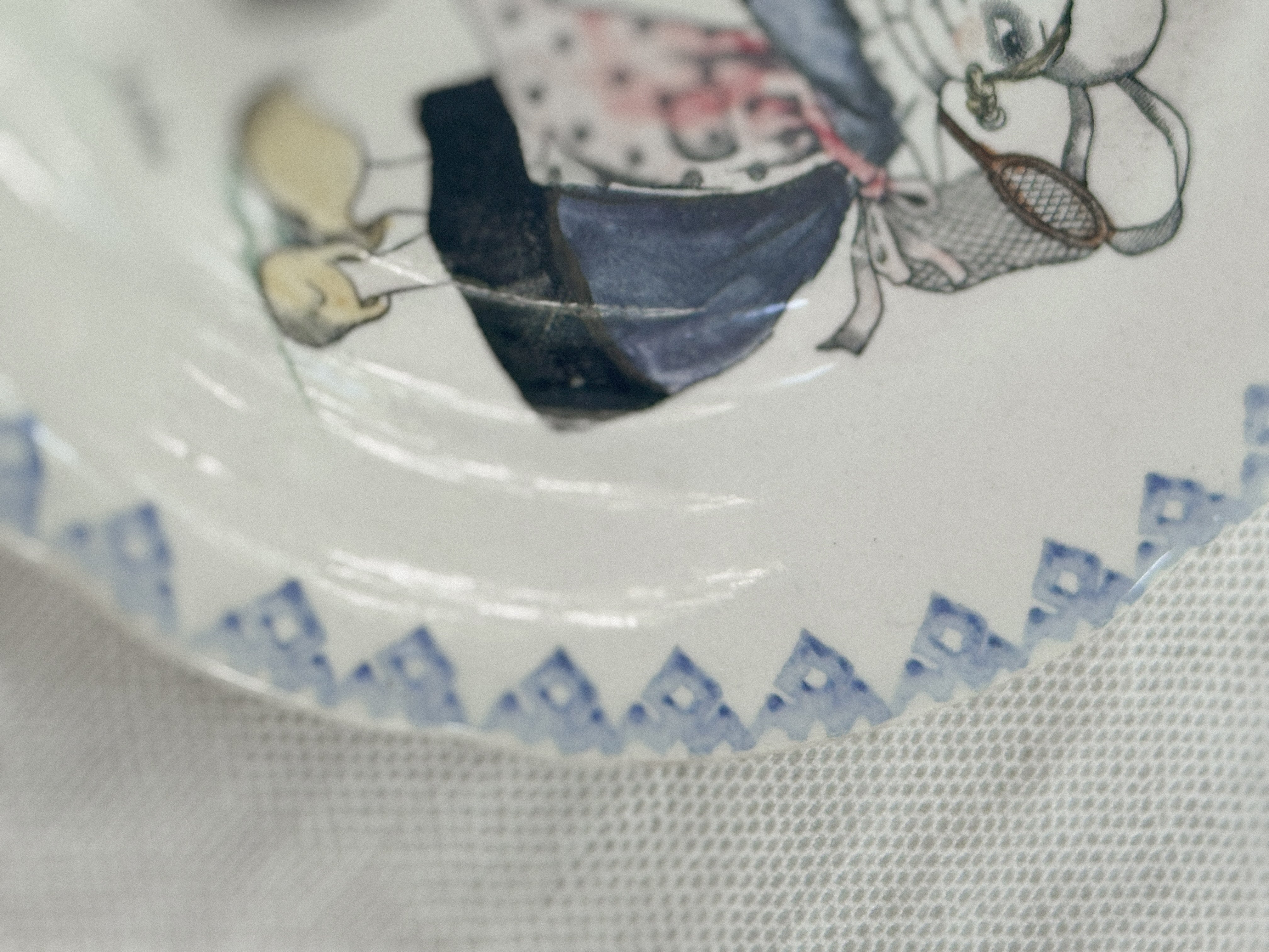 Antique French Children's Talking Plate, H. Boulenger & Cie, Choisy-le-Roi