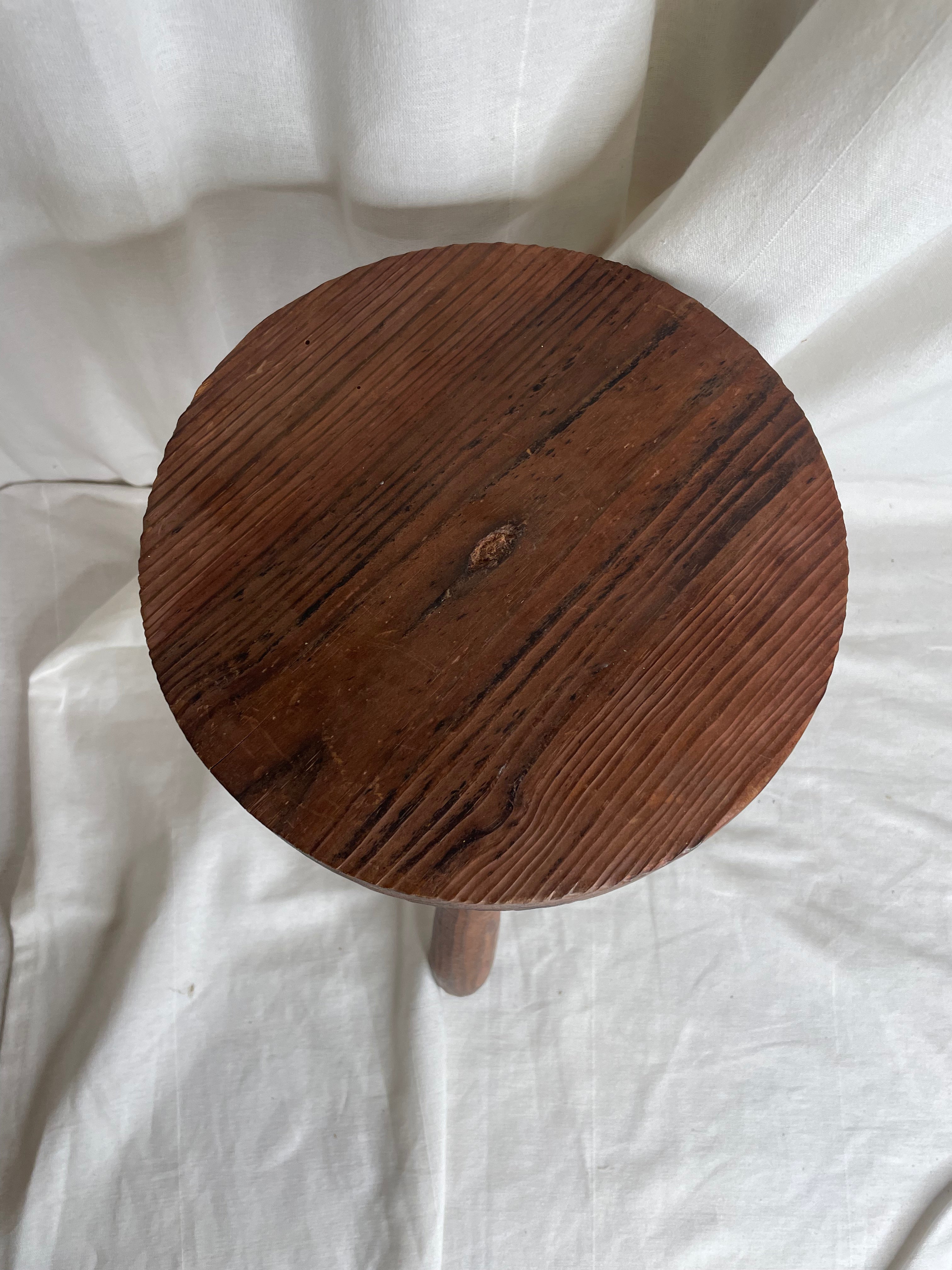 vintage French wooden stool