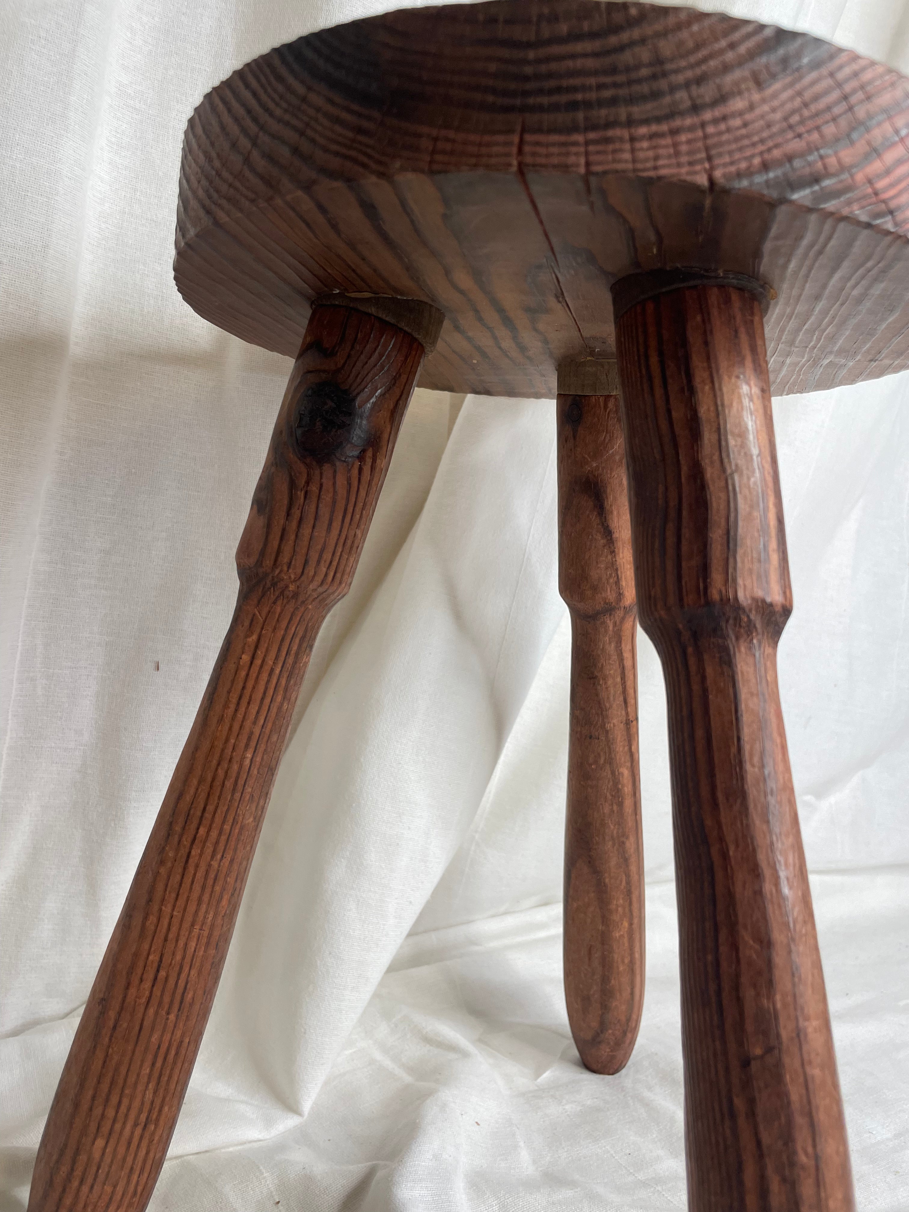 vintage French wooden stool