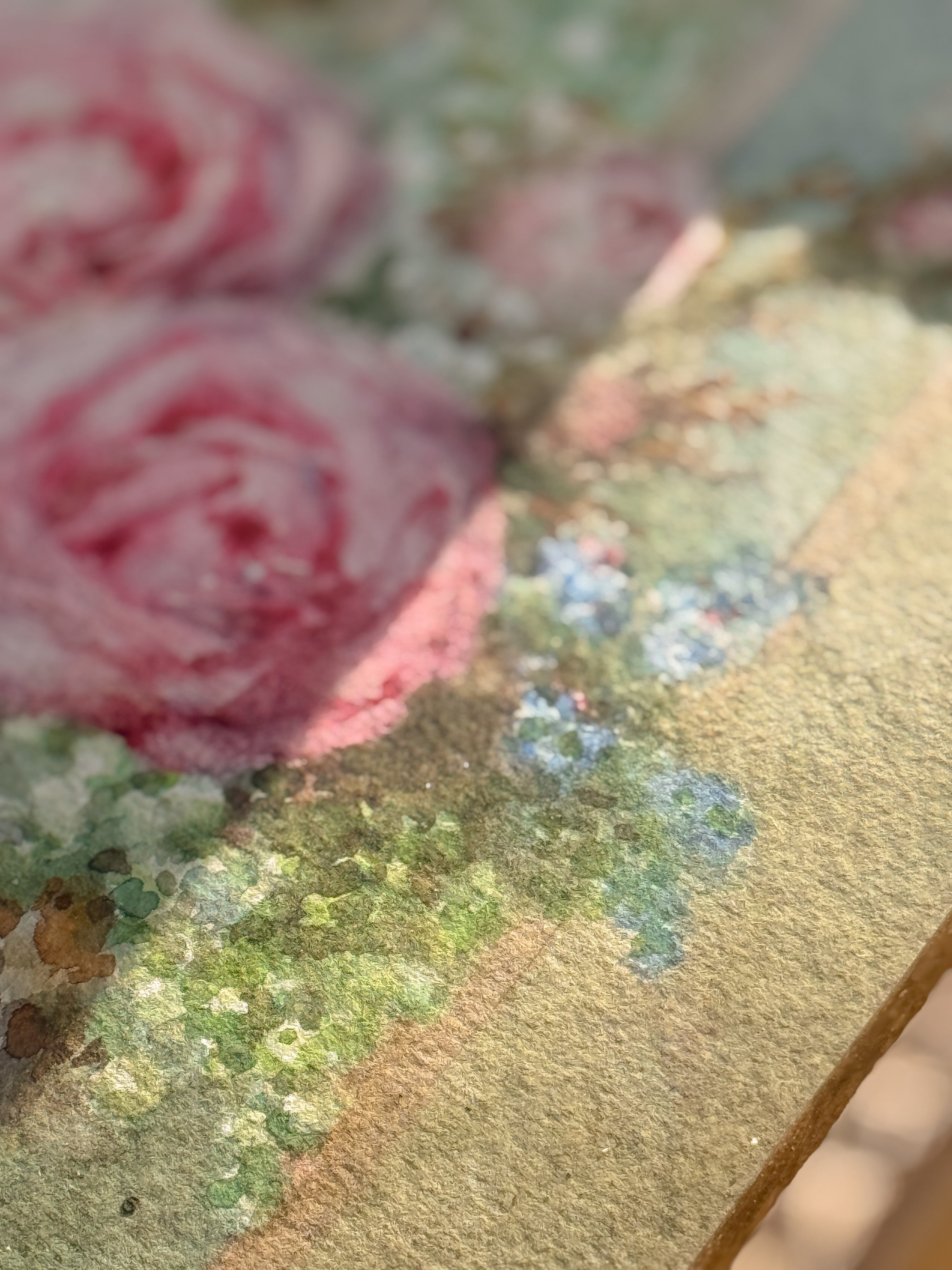 Antique French Floral Watercolor, Signed Salanson, Paris, circa 1899