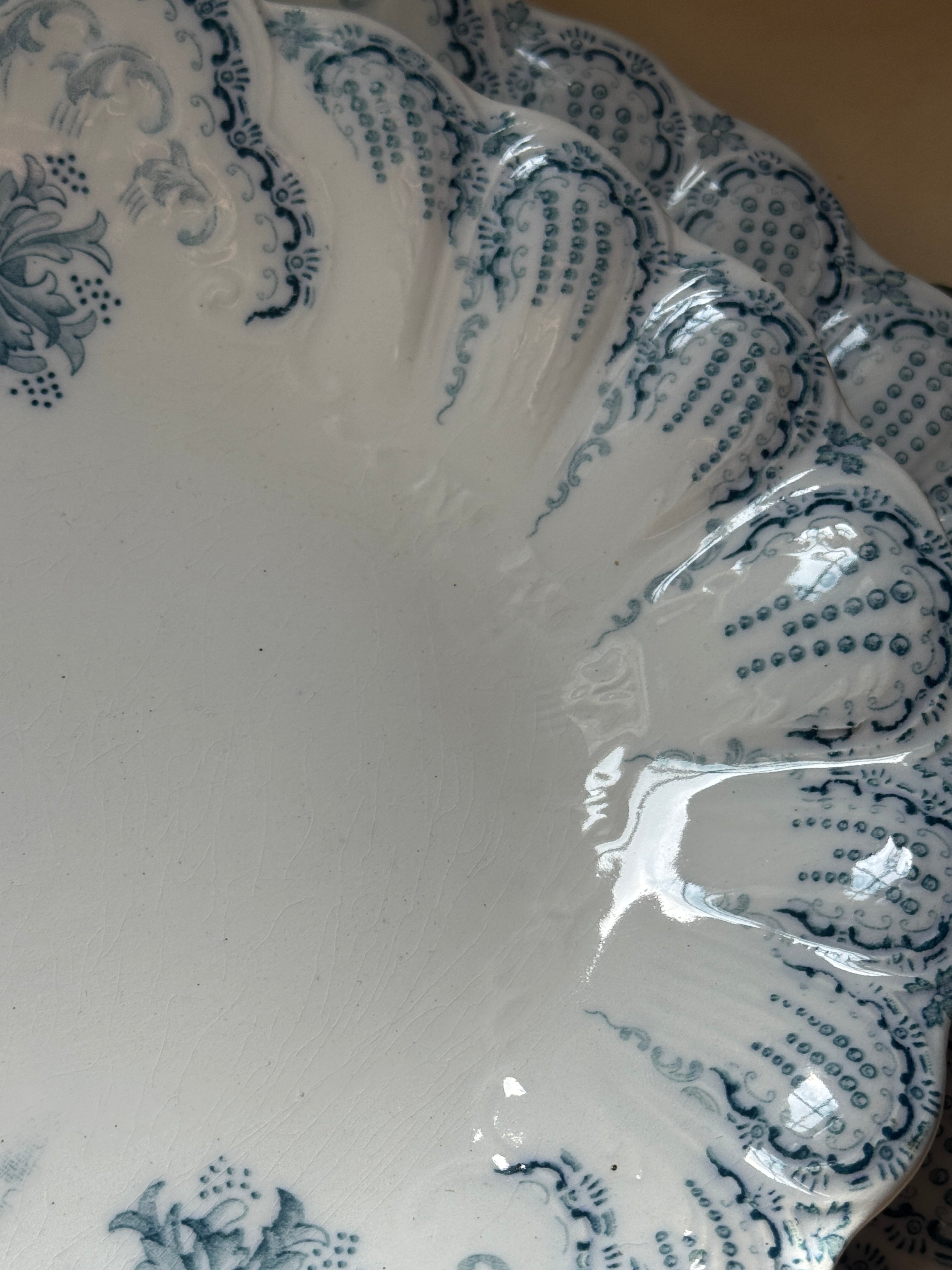 Large Saint-Amand Transferware Platter, Régence Pattern