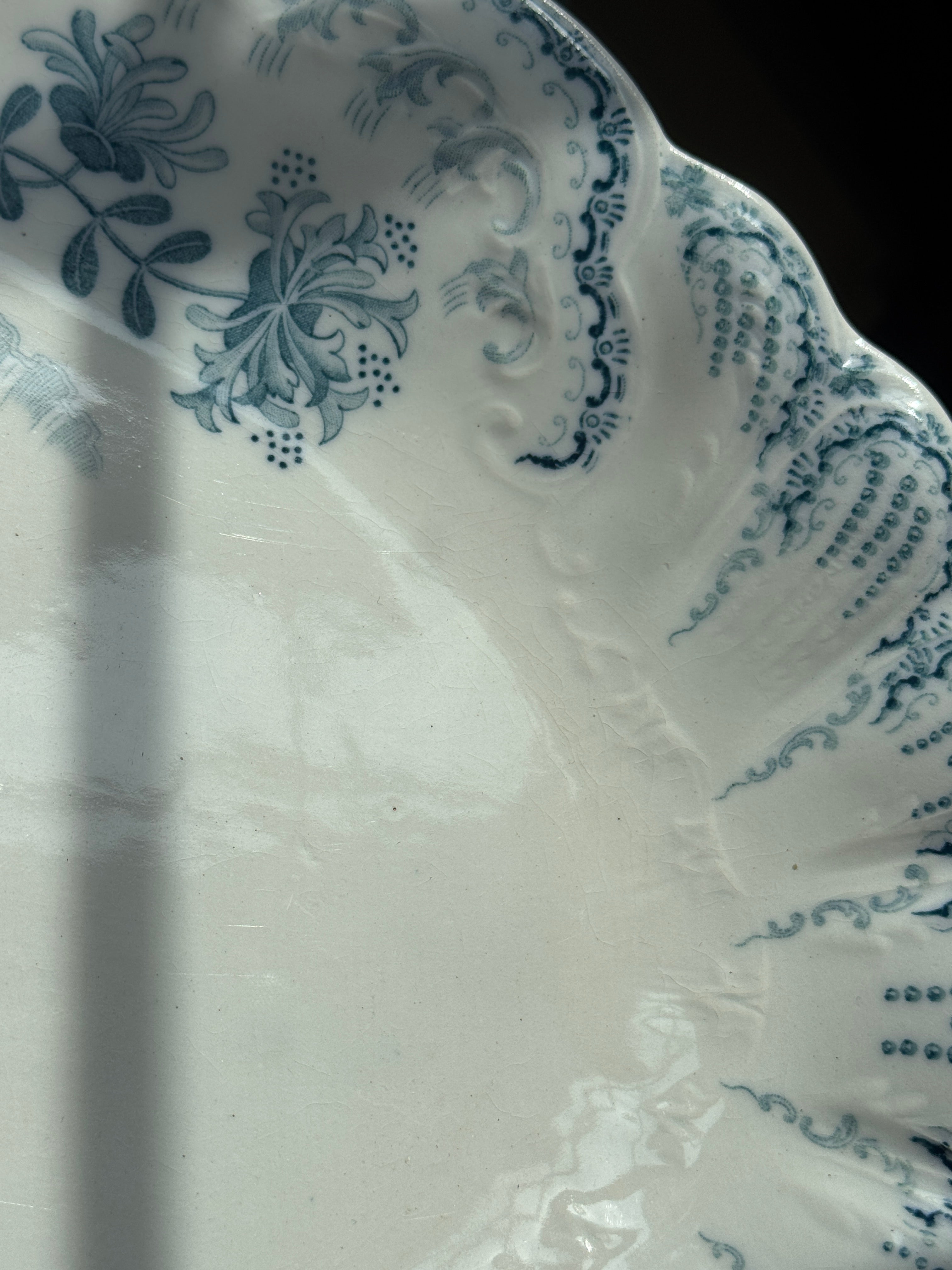 Large Saint-Amand Transferware Platter, Régence Pattern