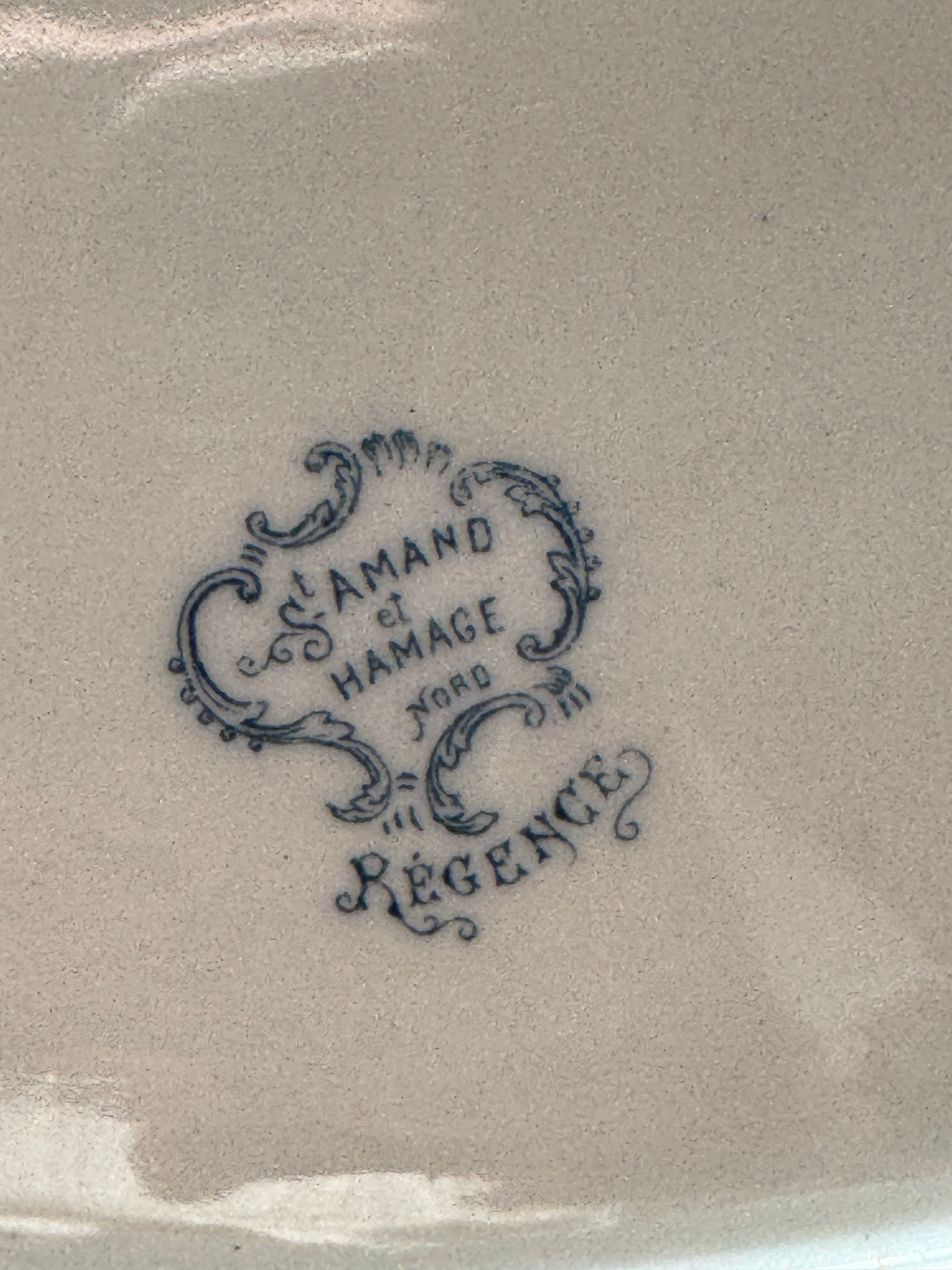 Large Saint-Amand Transferware Platter, Régence Pattern