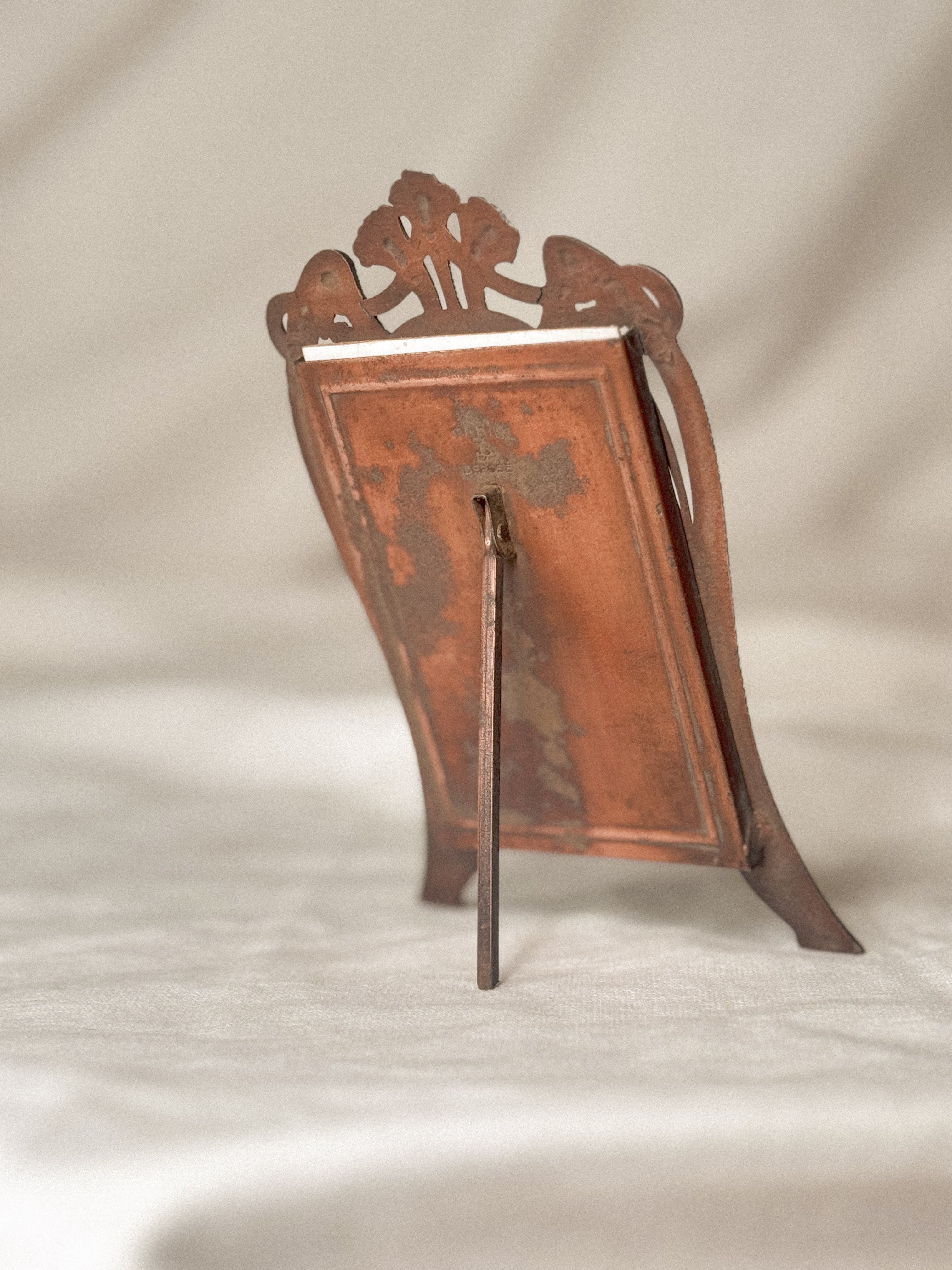 Antique Art Nouveau Frame with Copper Details