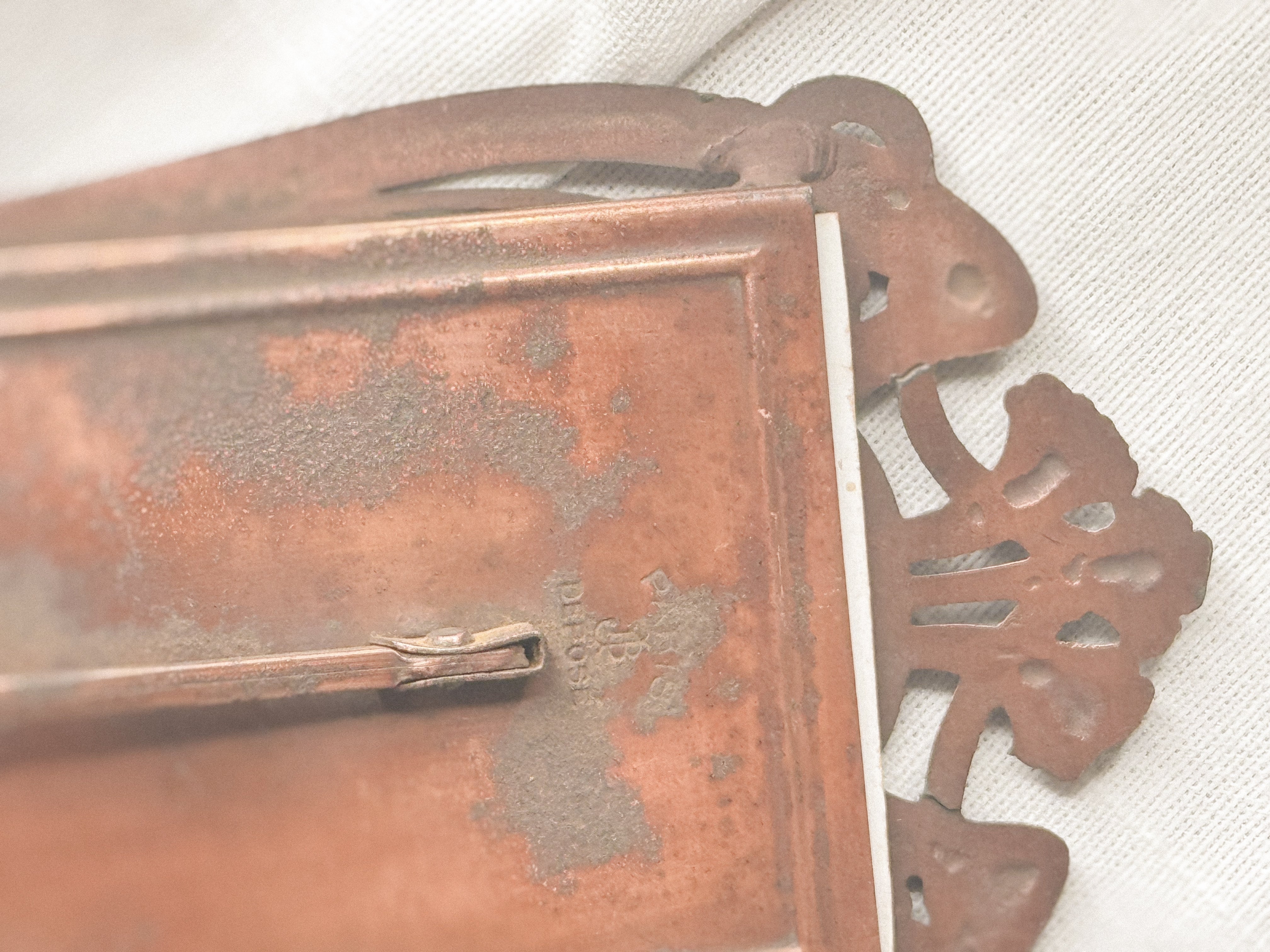 Antique Art Nouveau Frame with Copper Details