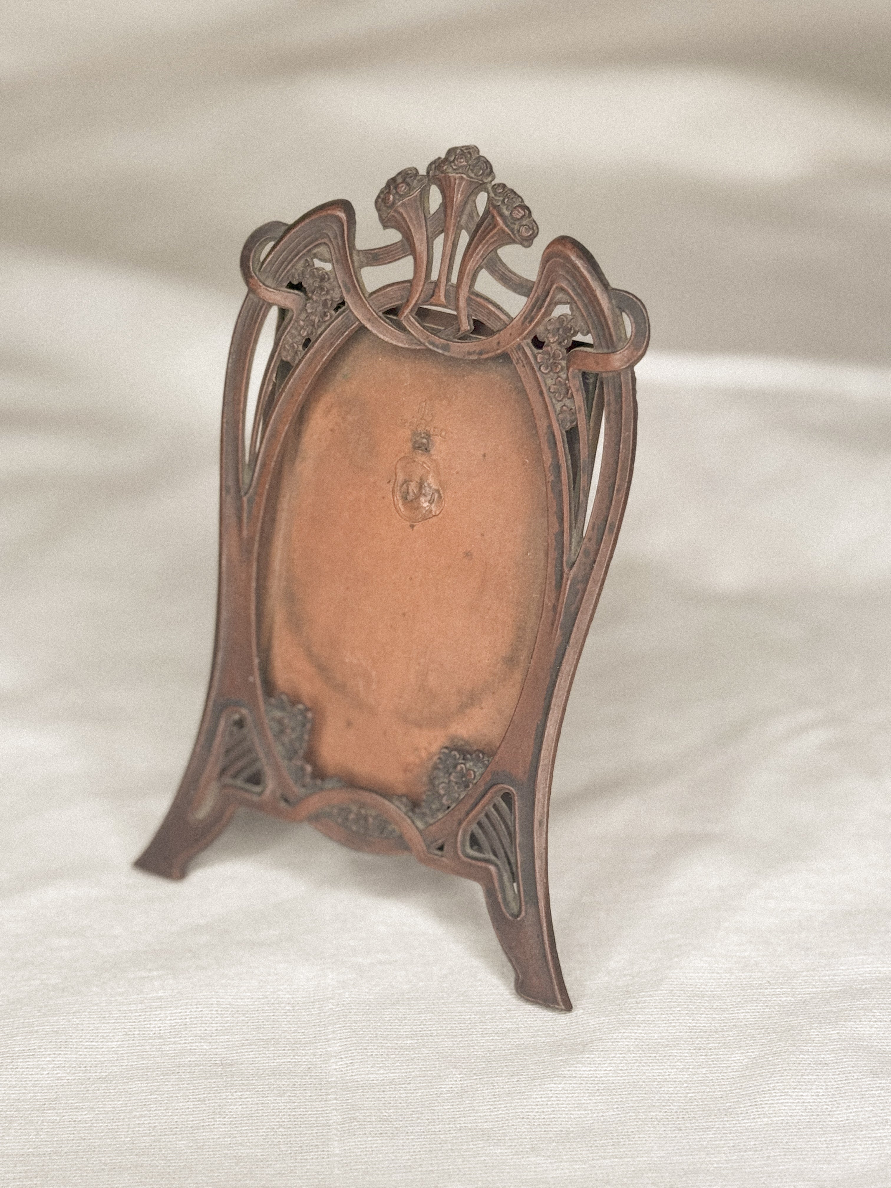 Antique Art Nouveau Frame with Copper Details