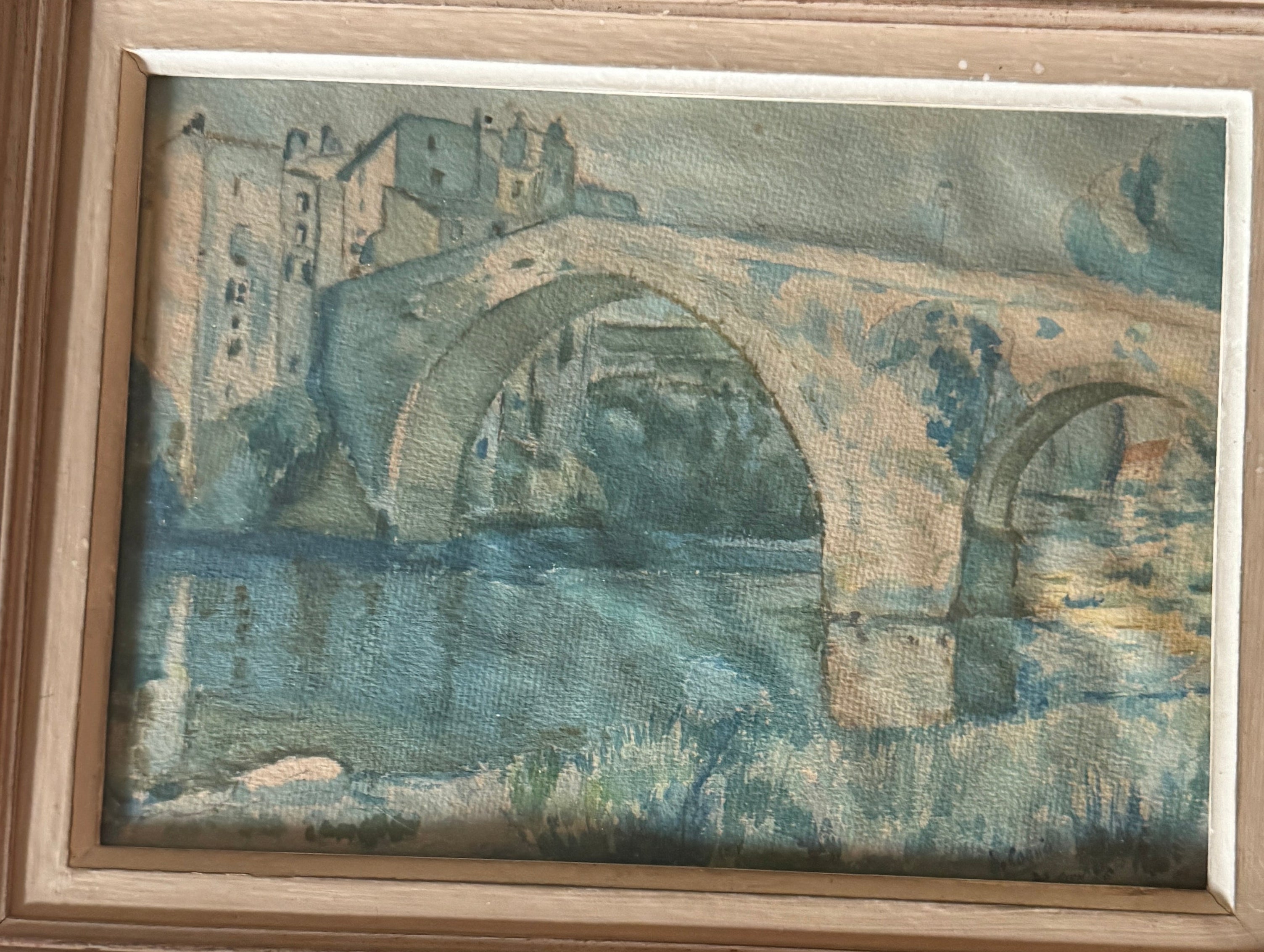 French Watercolour, Stone Bridge, 1926
