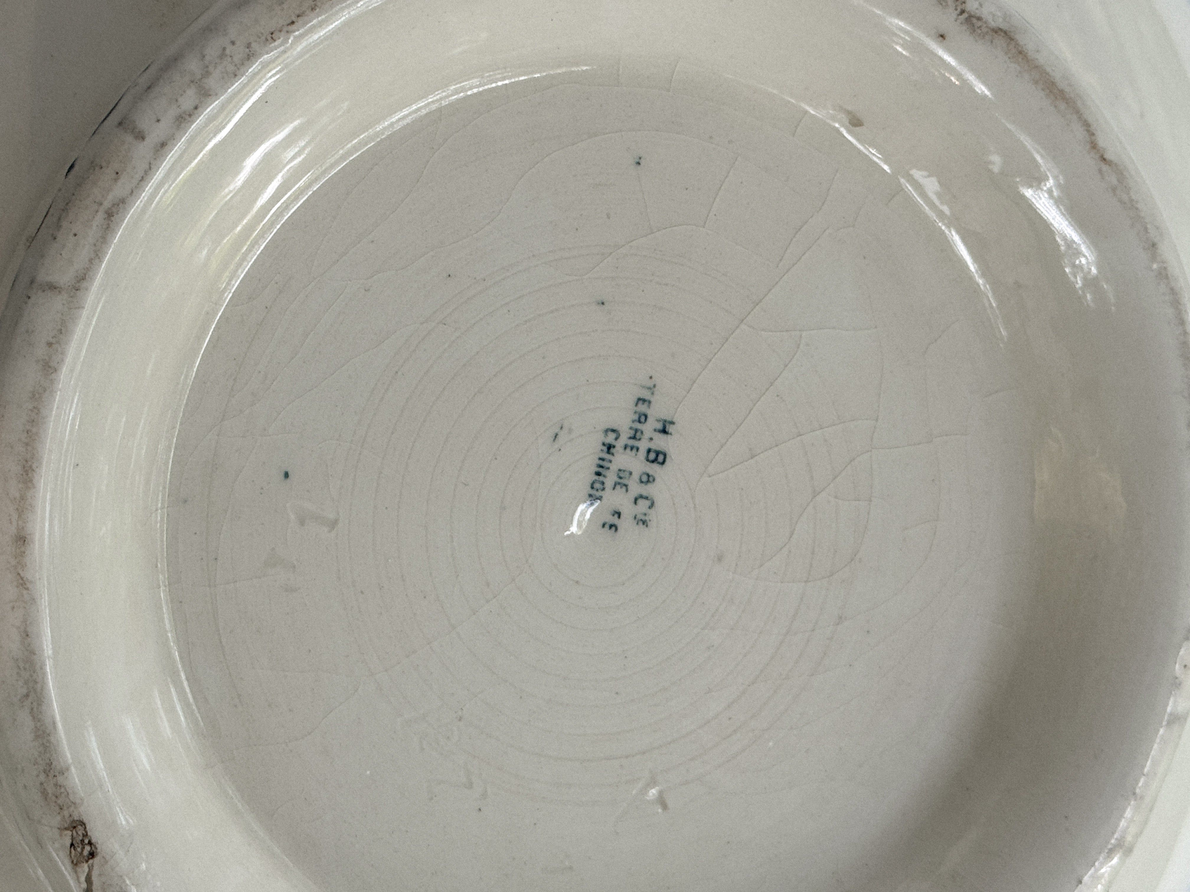 Antique French Transferware Soupière, Chinon Pattern, Choisy-le-Roi