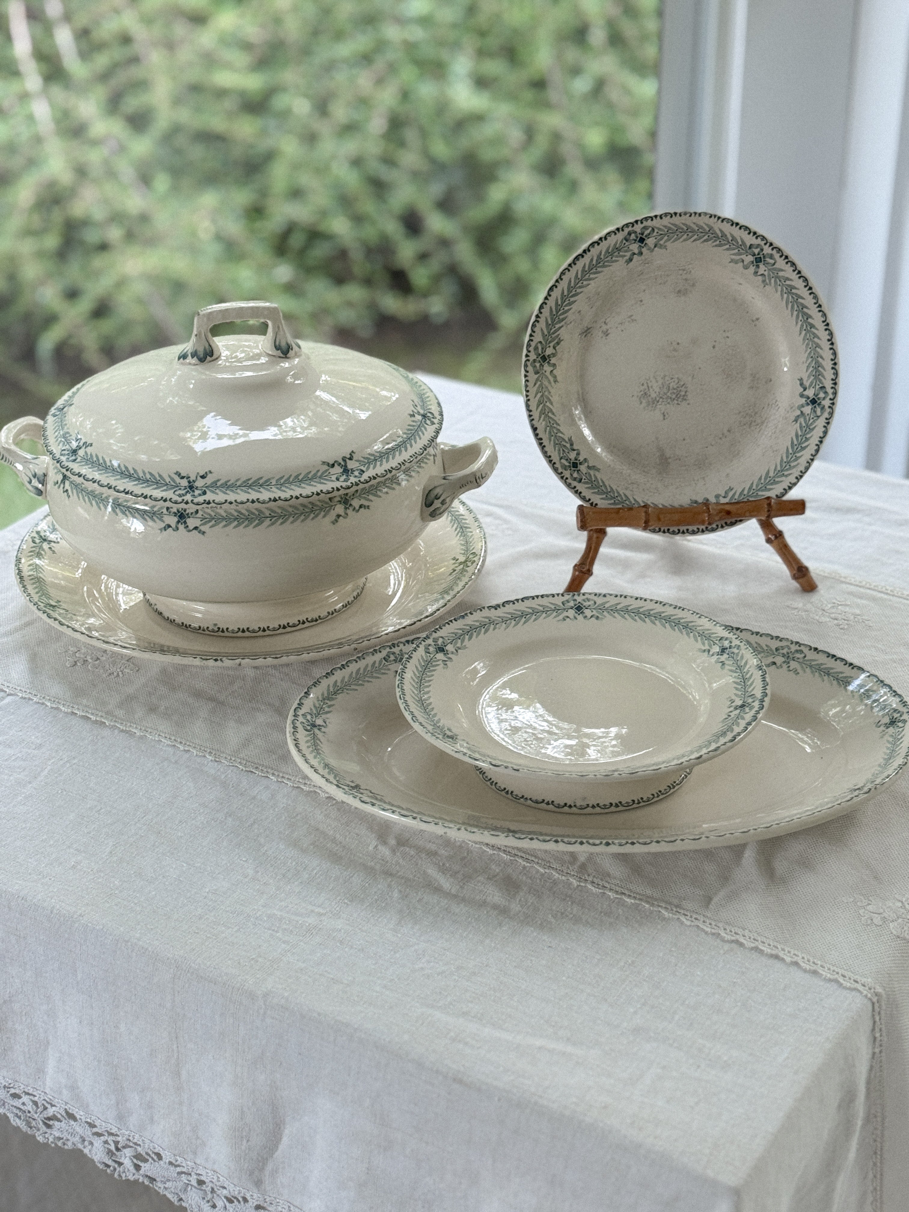 Antique French Transferware Plate, Chinon Pattern, Choisy-le-Roi