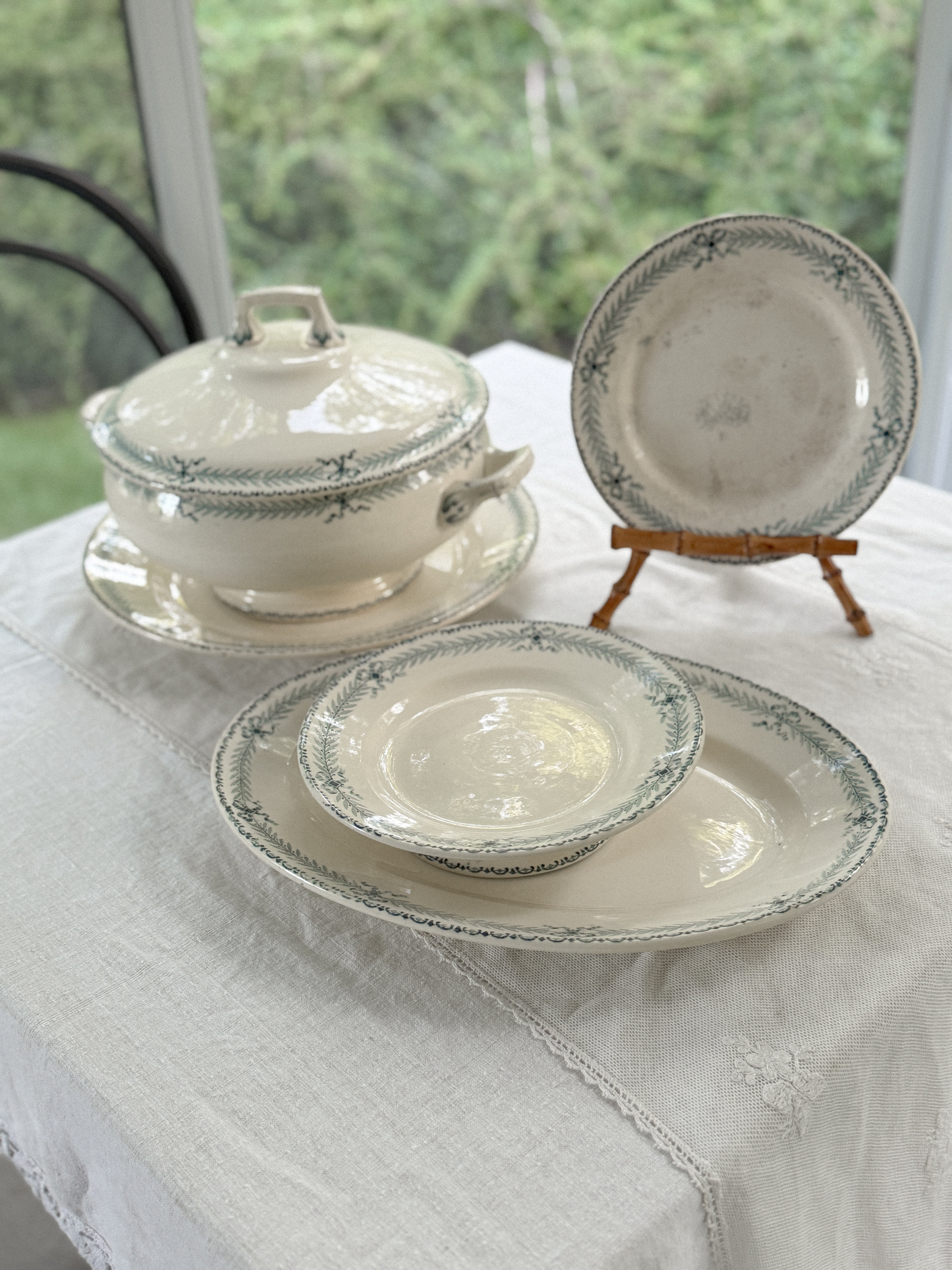 Antique French Transferware Soupière, Chinon Pattern, Choisy-le-Roi