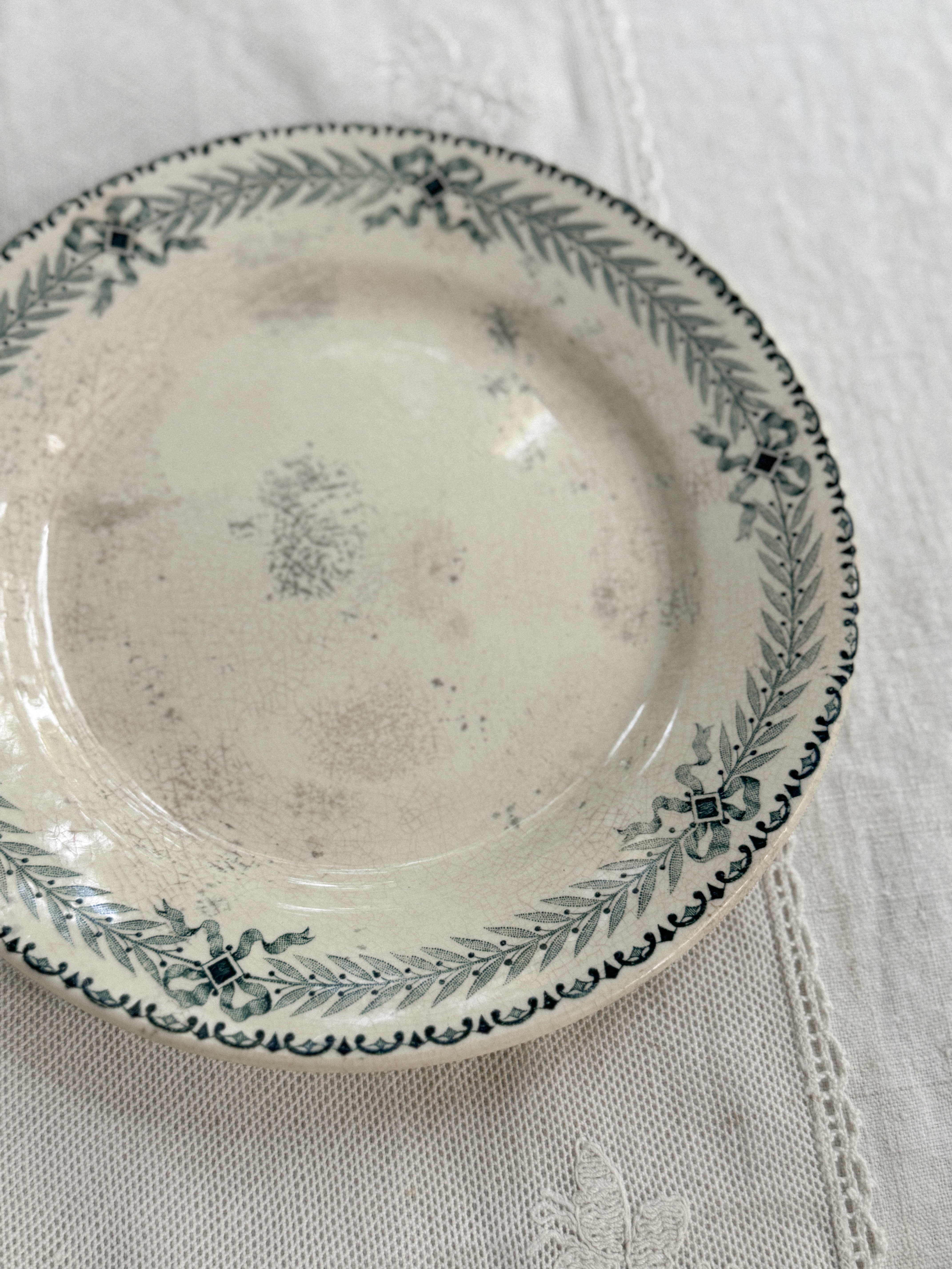 Antique French Transferware Plate, Chinon Pattern, Choisy-le-Roi