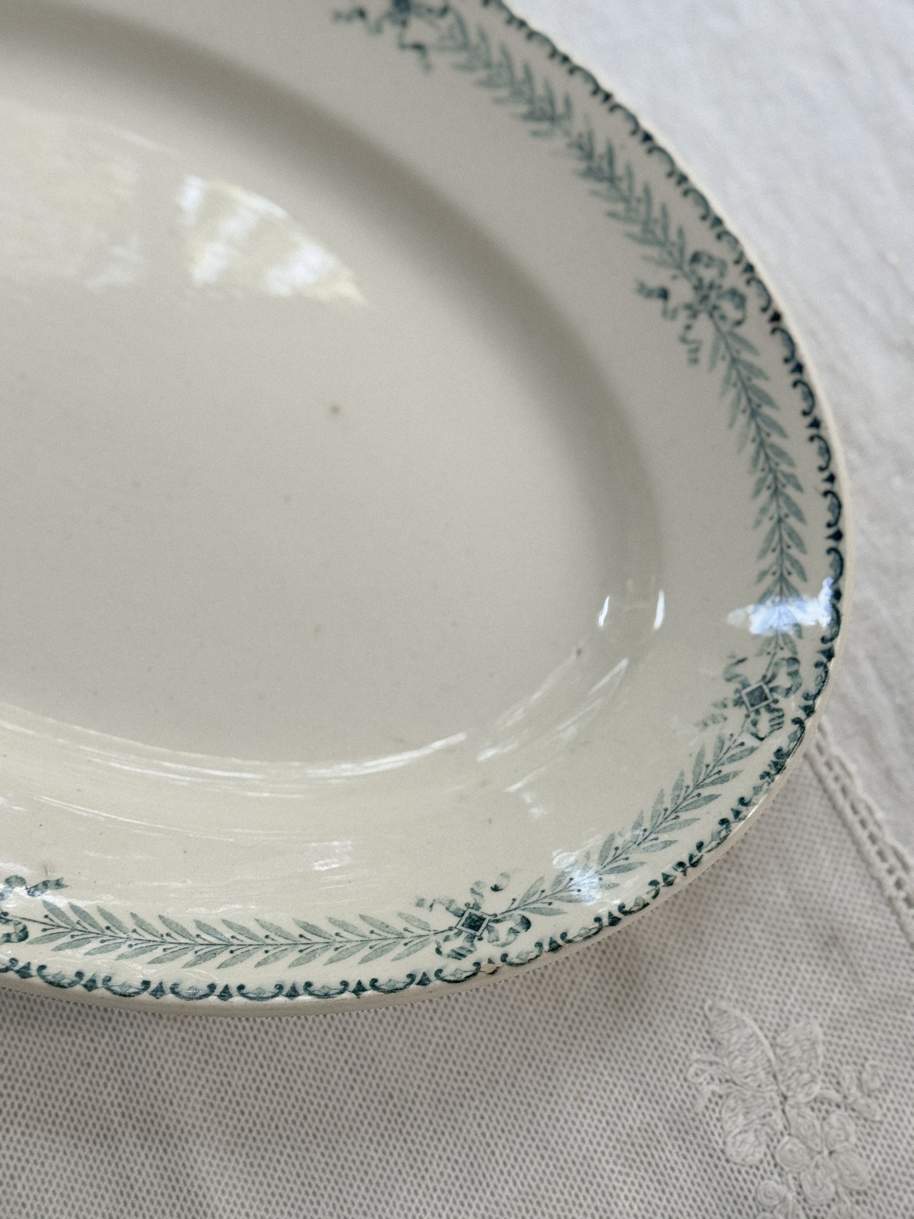 Antique French Transferware Oval Platter, Chinon Pattern, Choisy-le-Roi