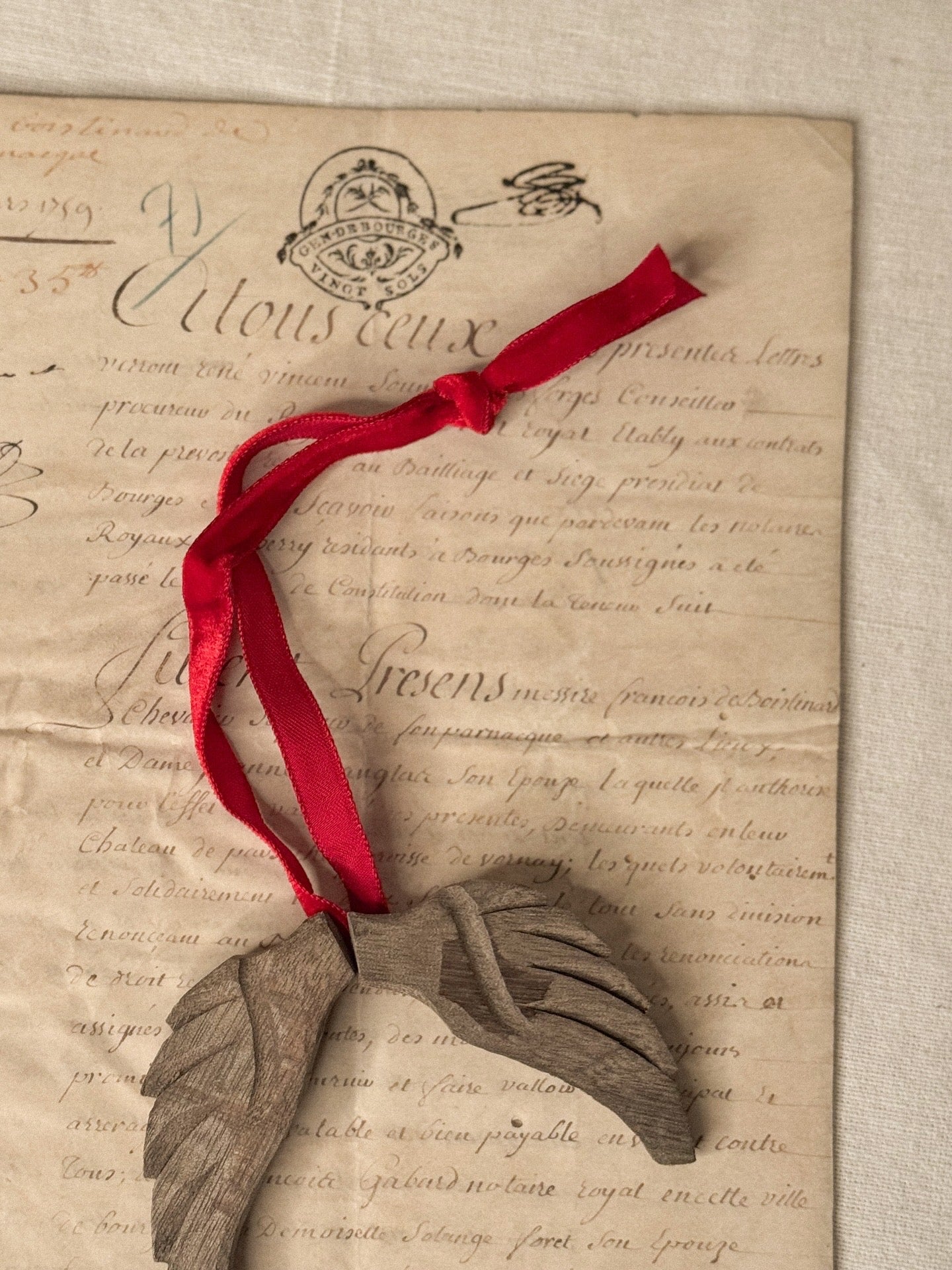 Antique French Wing Fragment Ornament — B