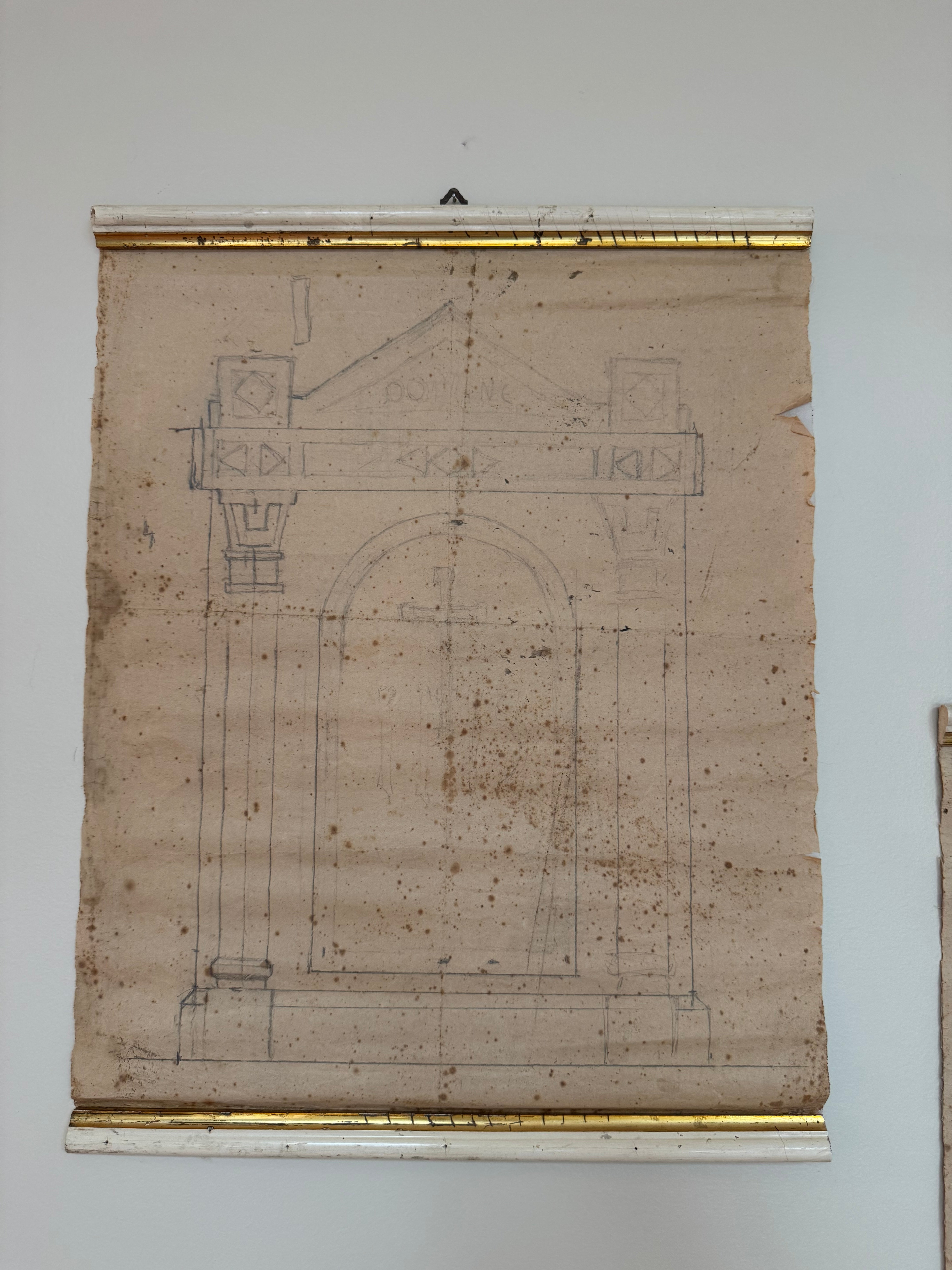 19th Century Italian Atelier Scroll Drawing