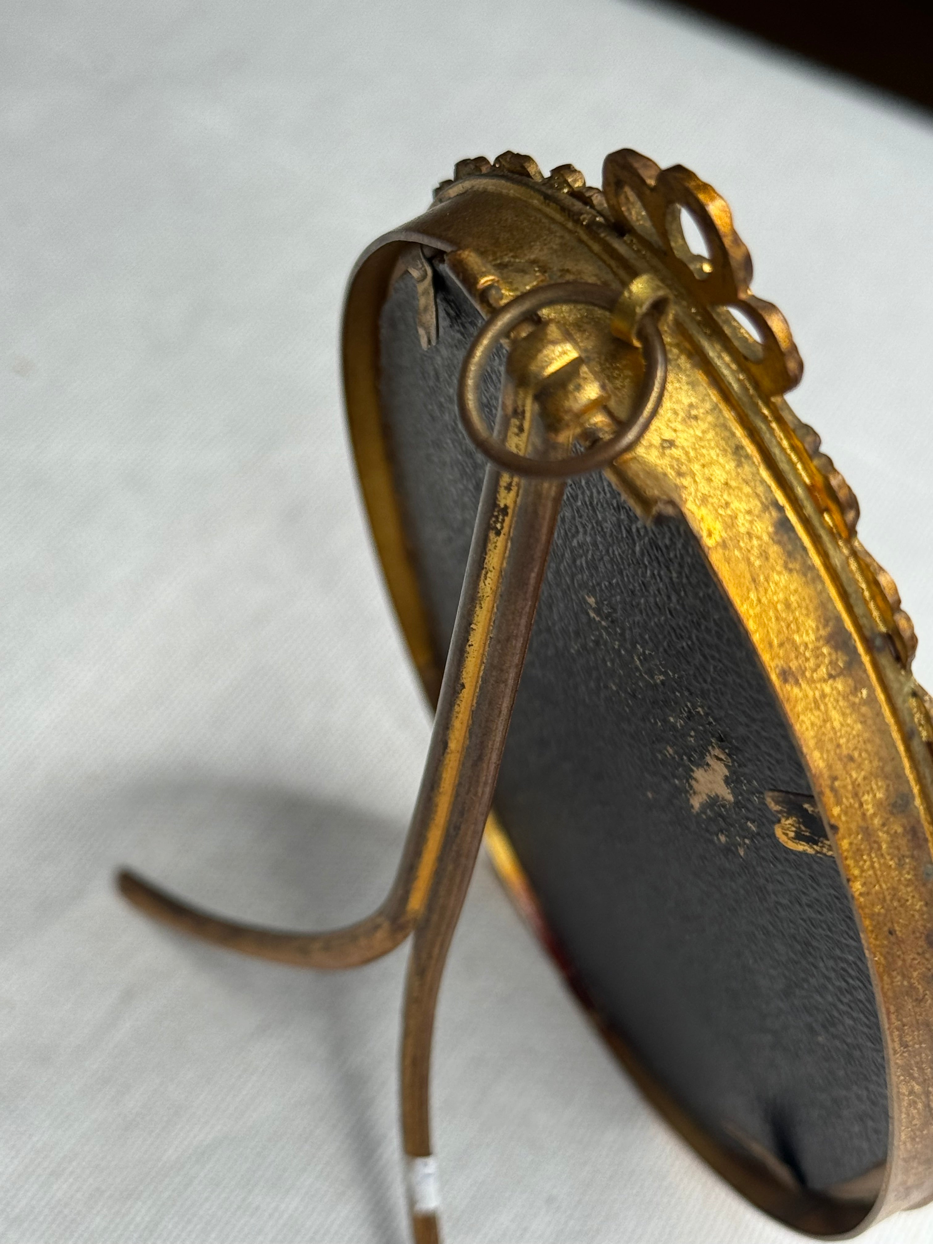 Antique French Oval Frame with Original Bubble Glass