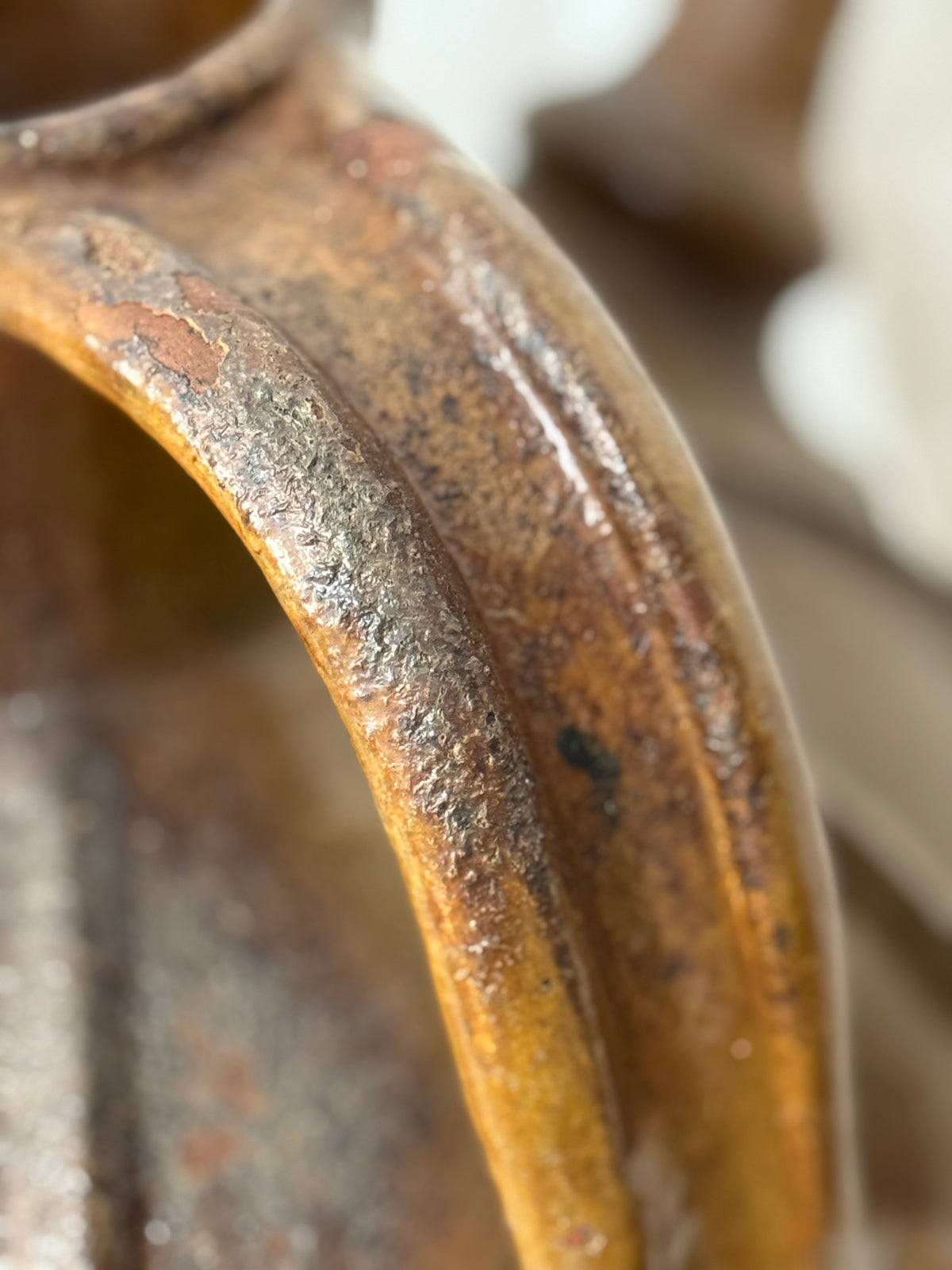 Antique French Walnut Oil Jug, Mélard à Bec, Two Handles
