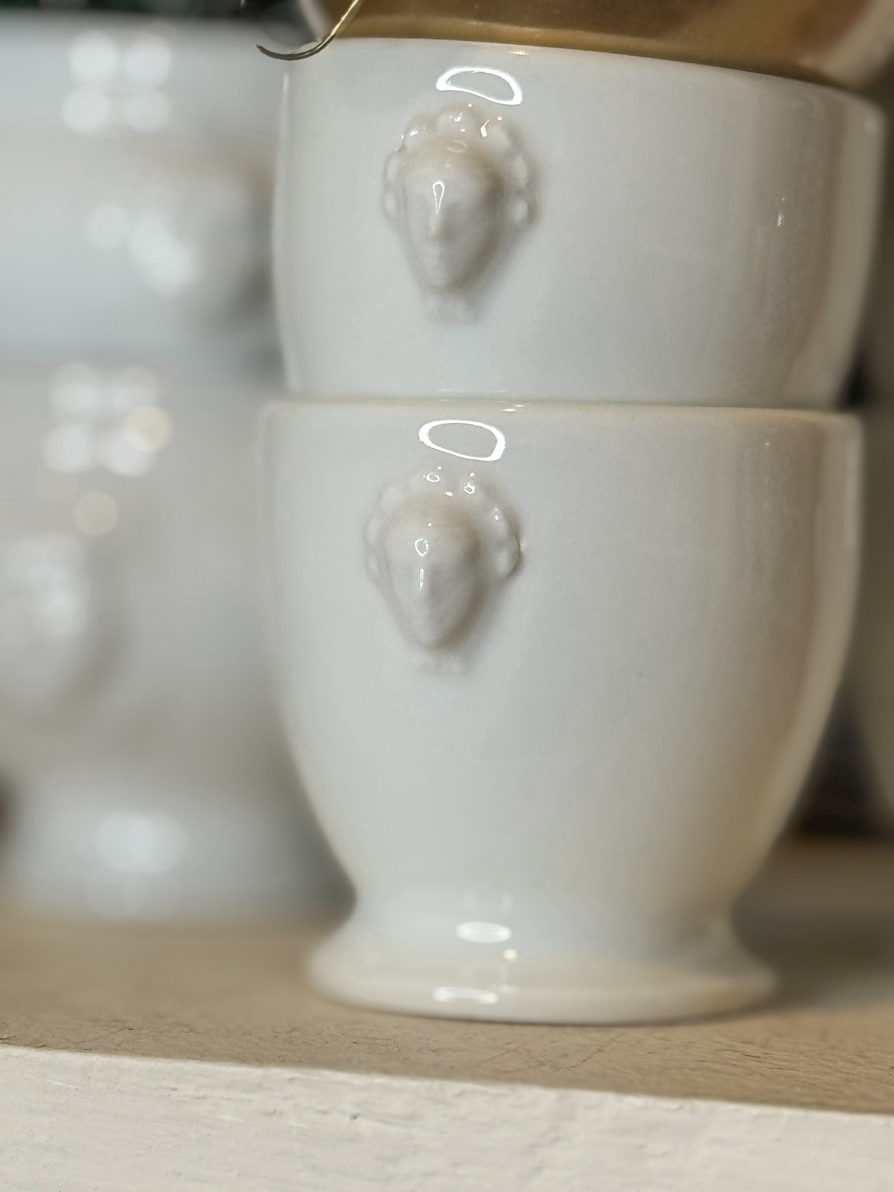 Vintage Set of French Ironstone Bouillon Cups