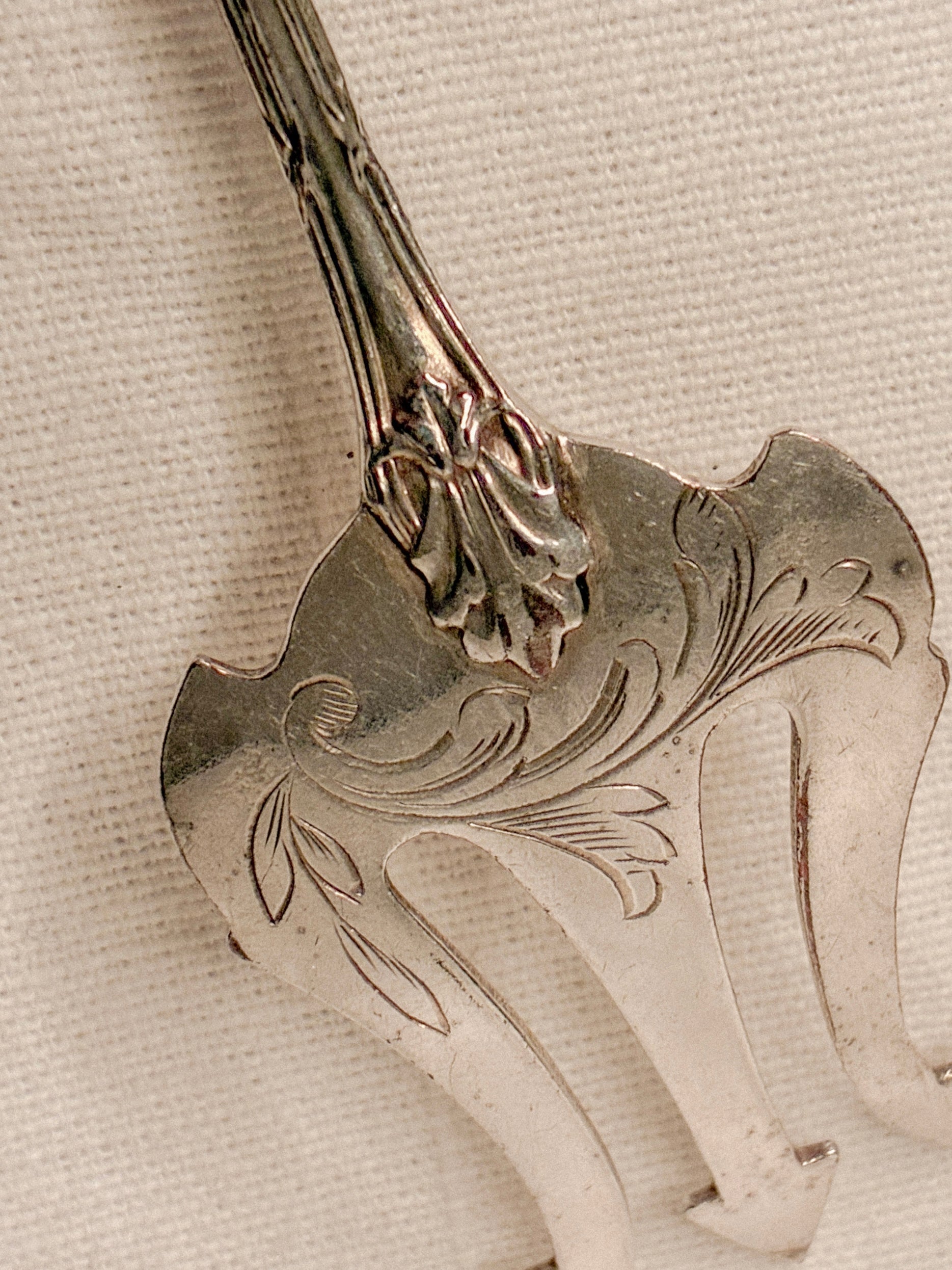 Antique French Silver-Plate Serving Fork