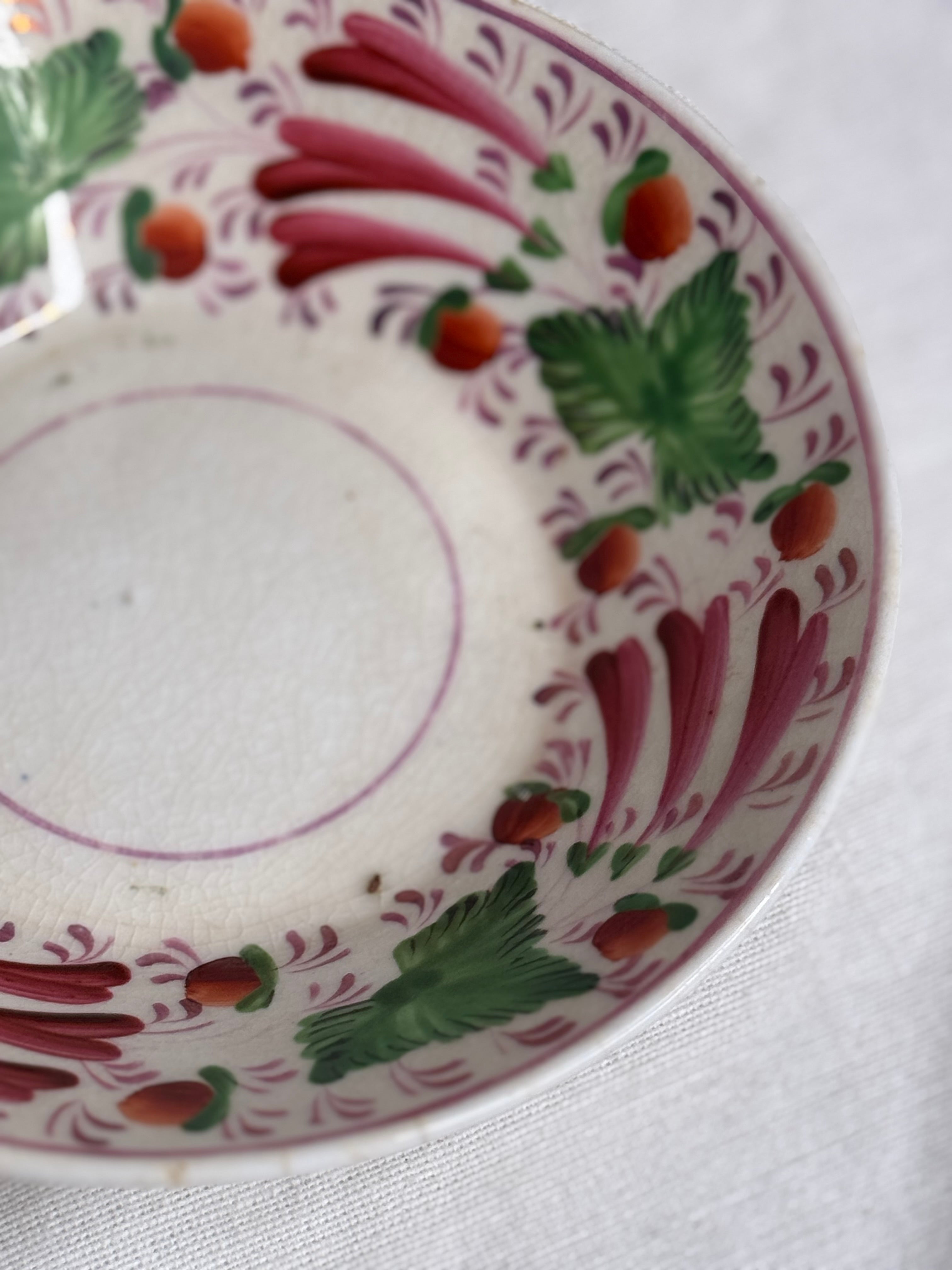 19th century Pearlware Strawberry Pattern Bowl