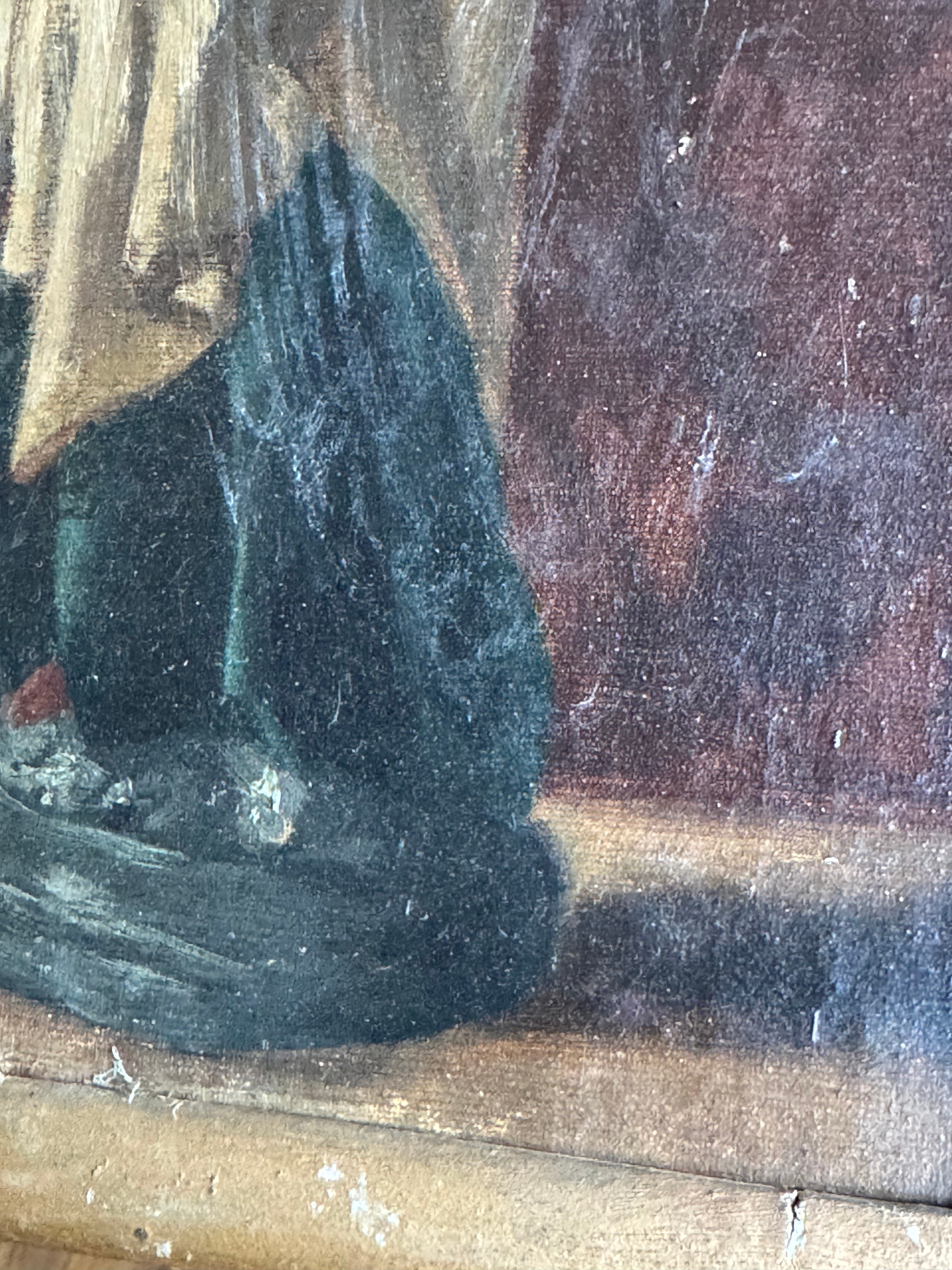 Robed Male Figure, Oil on Panel