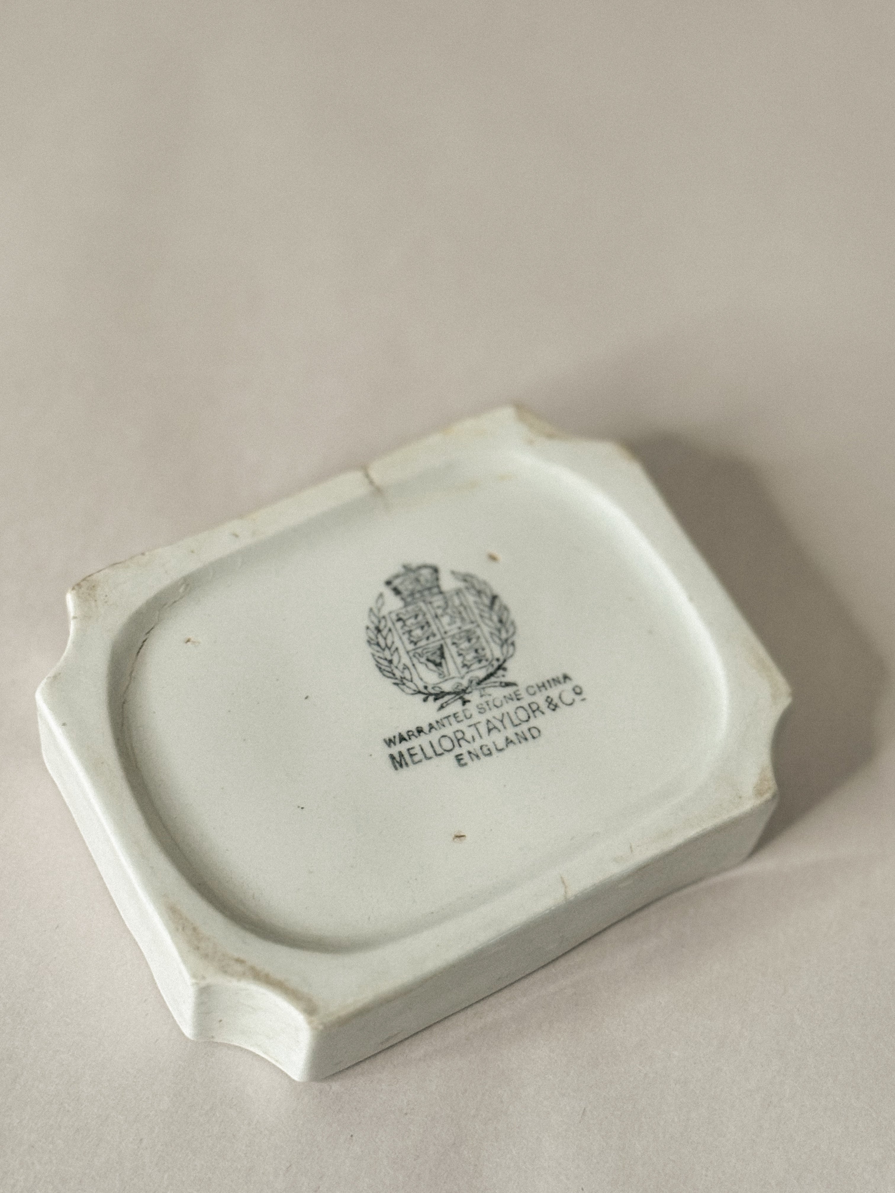Antique English Stone China Soap Dish