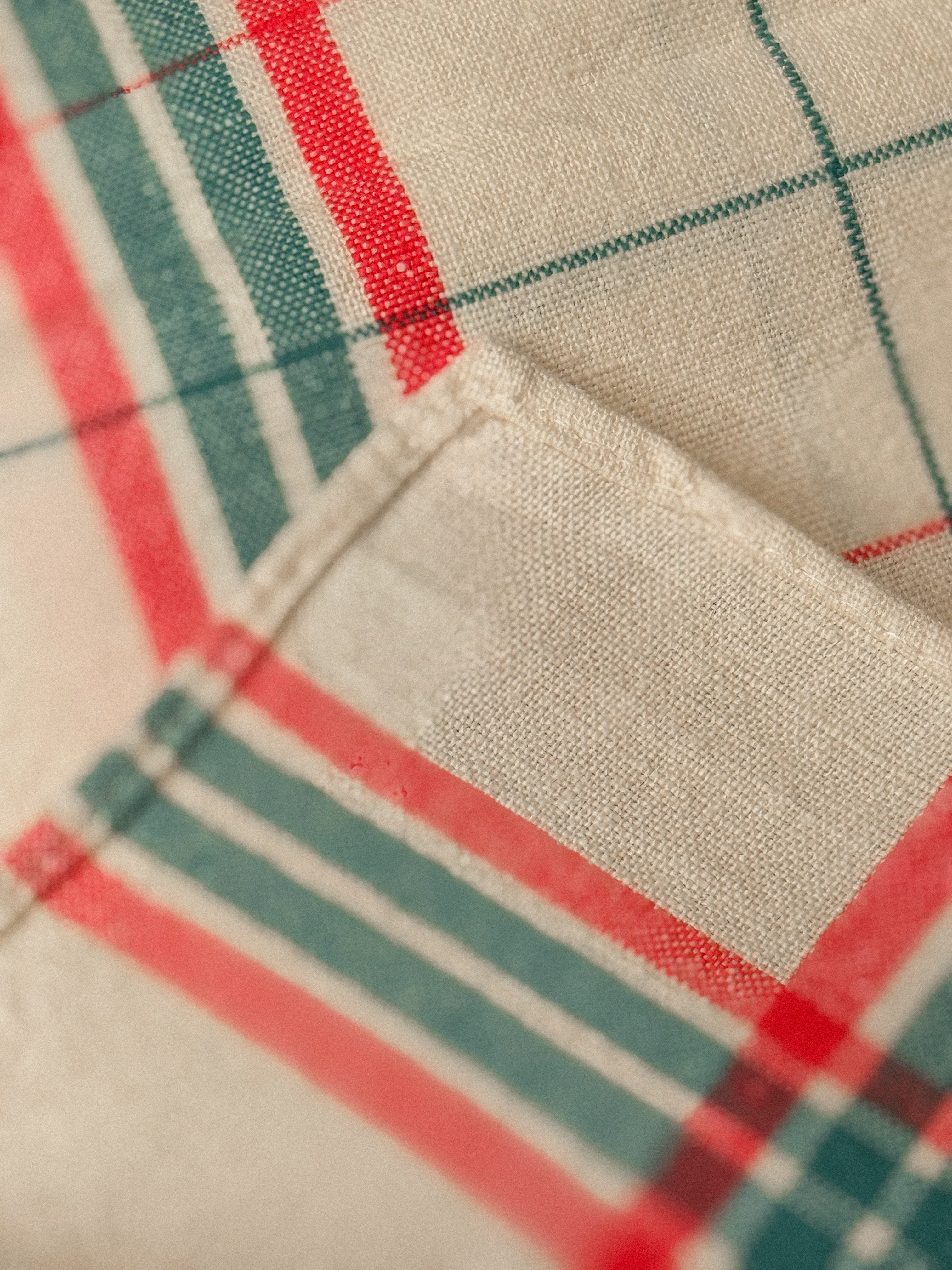 Set of 2 French Linen Torchons, Circa 1940s