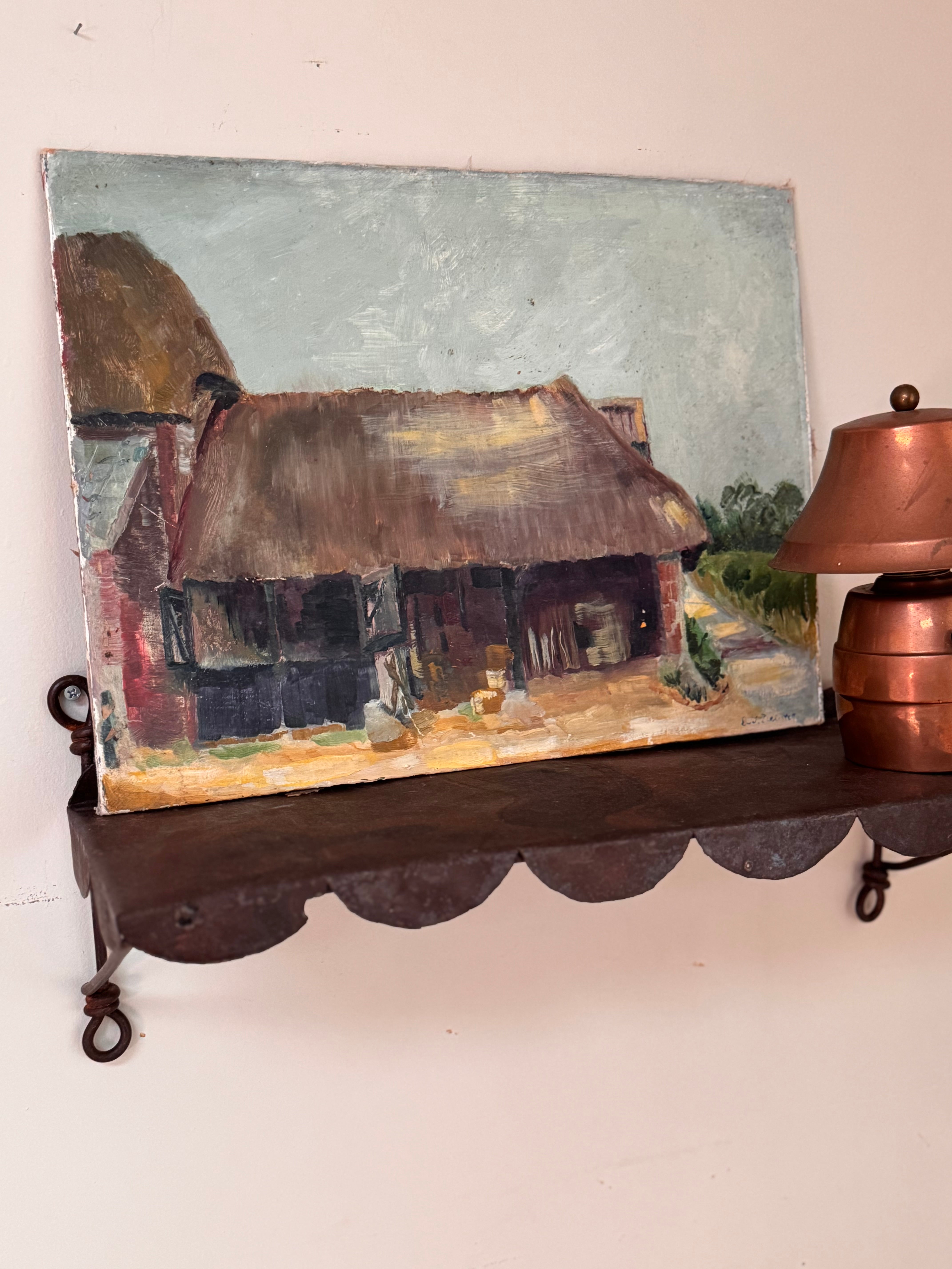 Antique signed oil on canvas on board