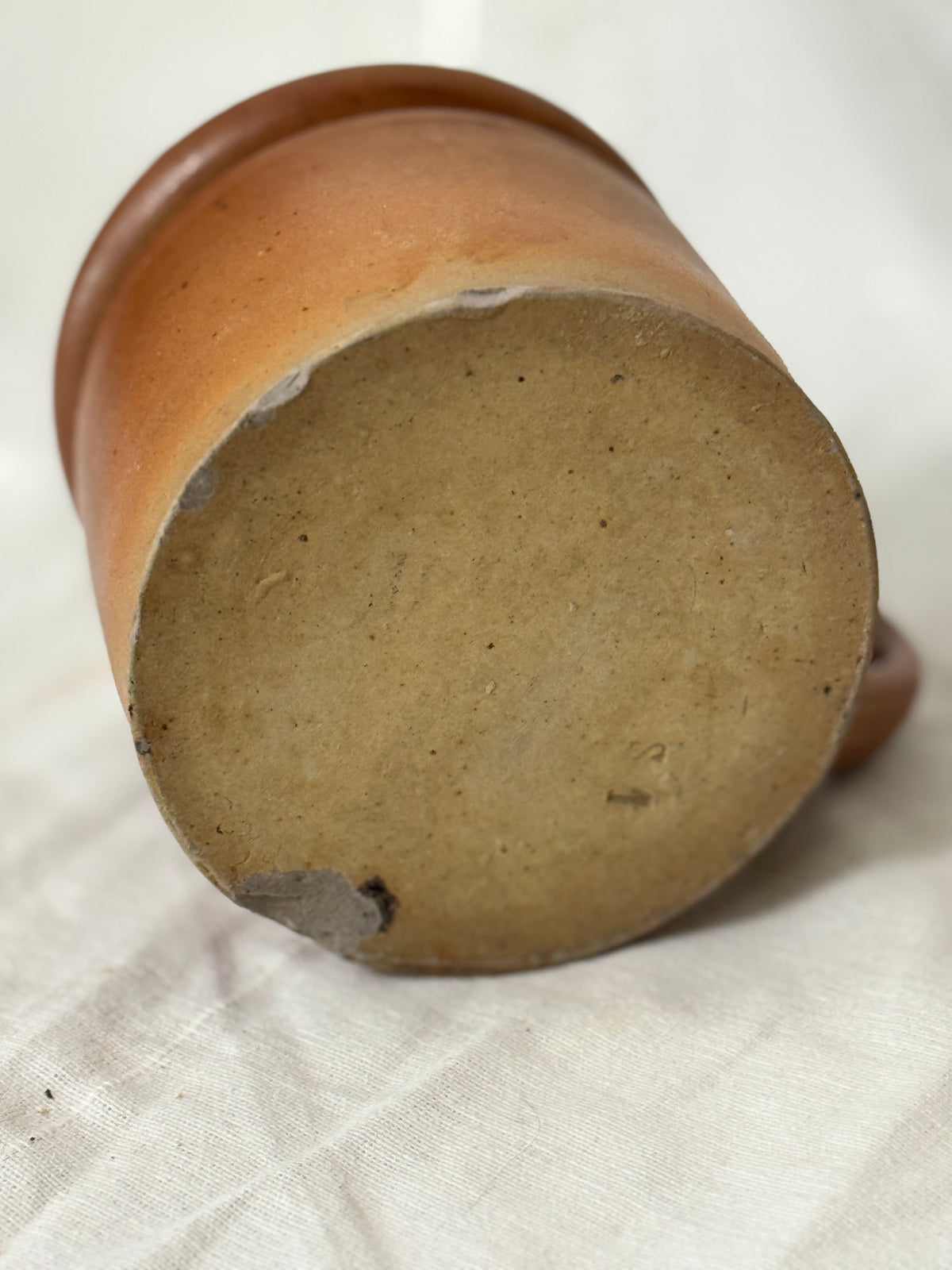Vintage French Confit Pot, Ribbed Handle