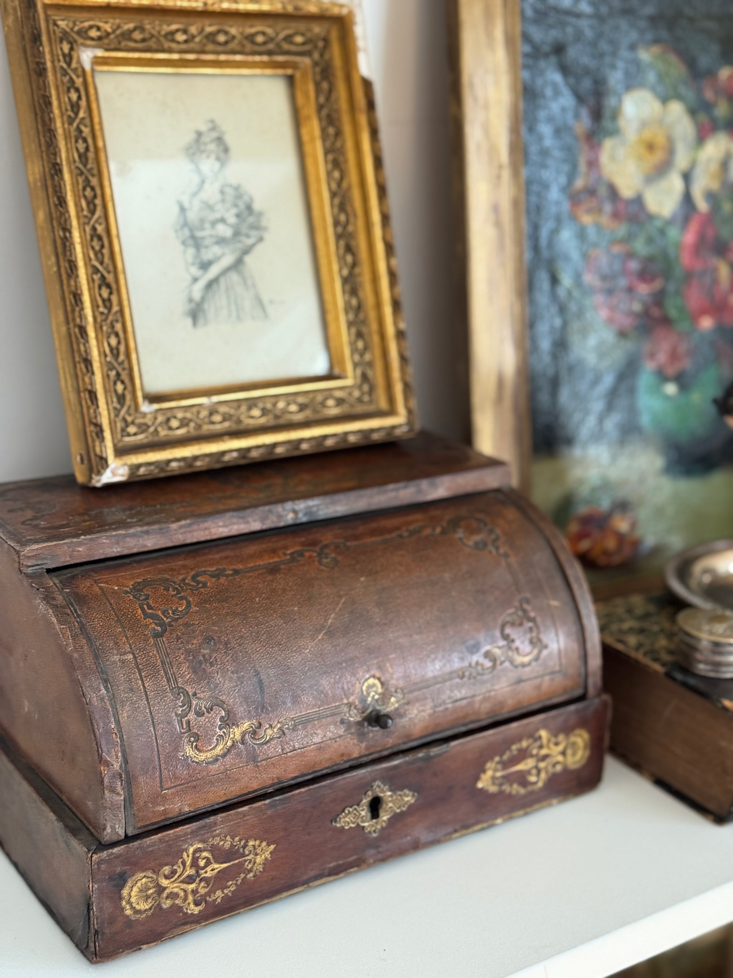 Napoleon III Leather Correspondence Box