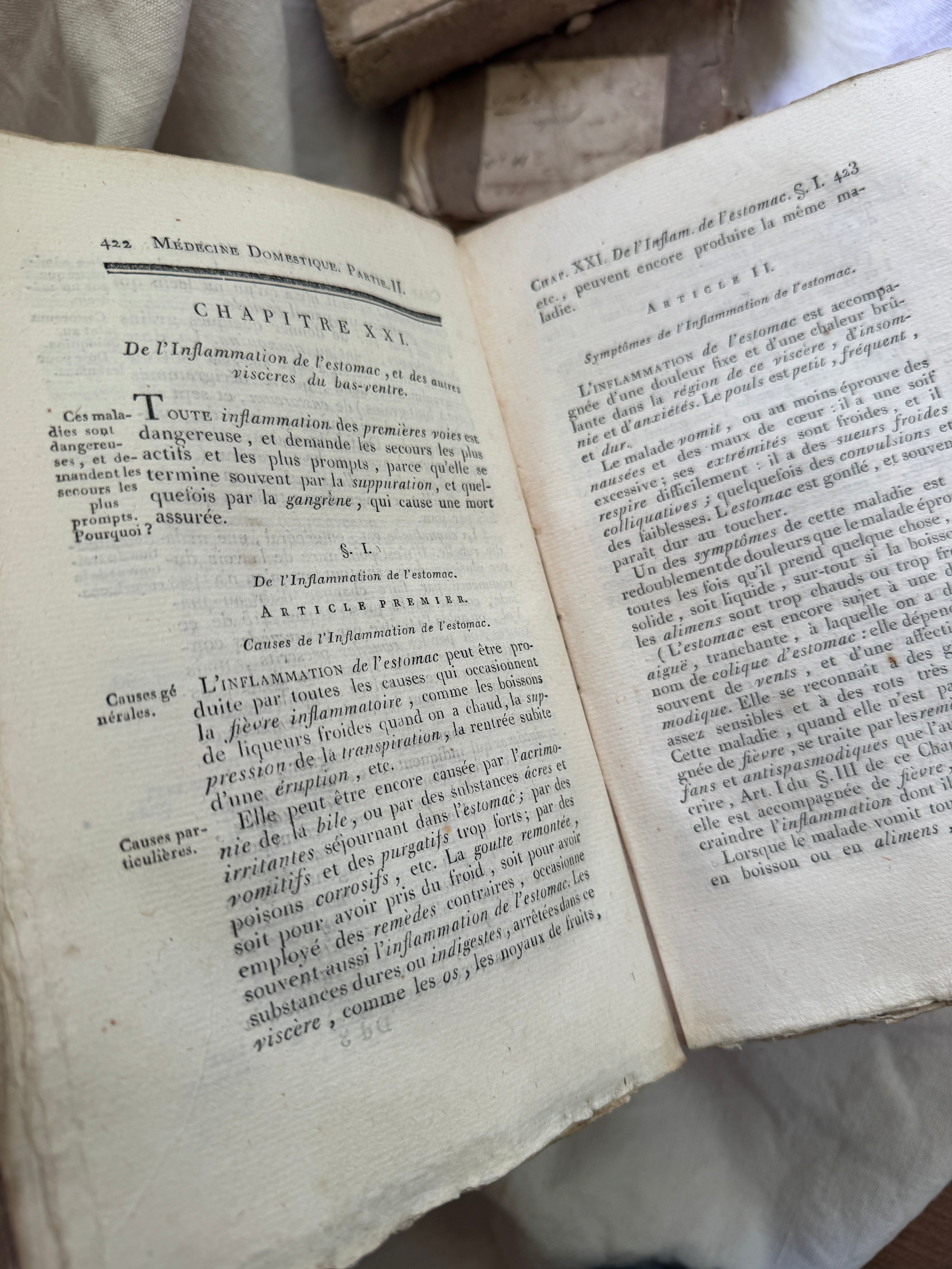 Antique French Medical Books, Médecine Domestique, 1802 (Set of Three)