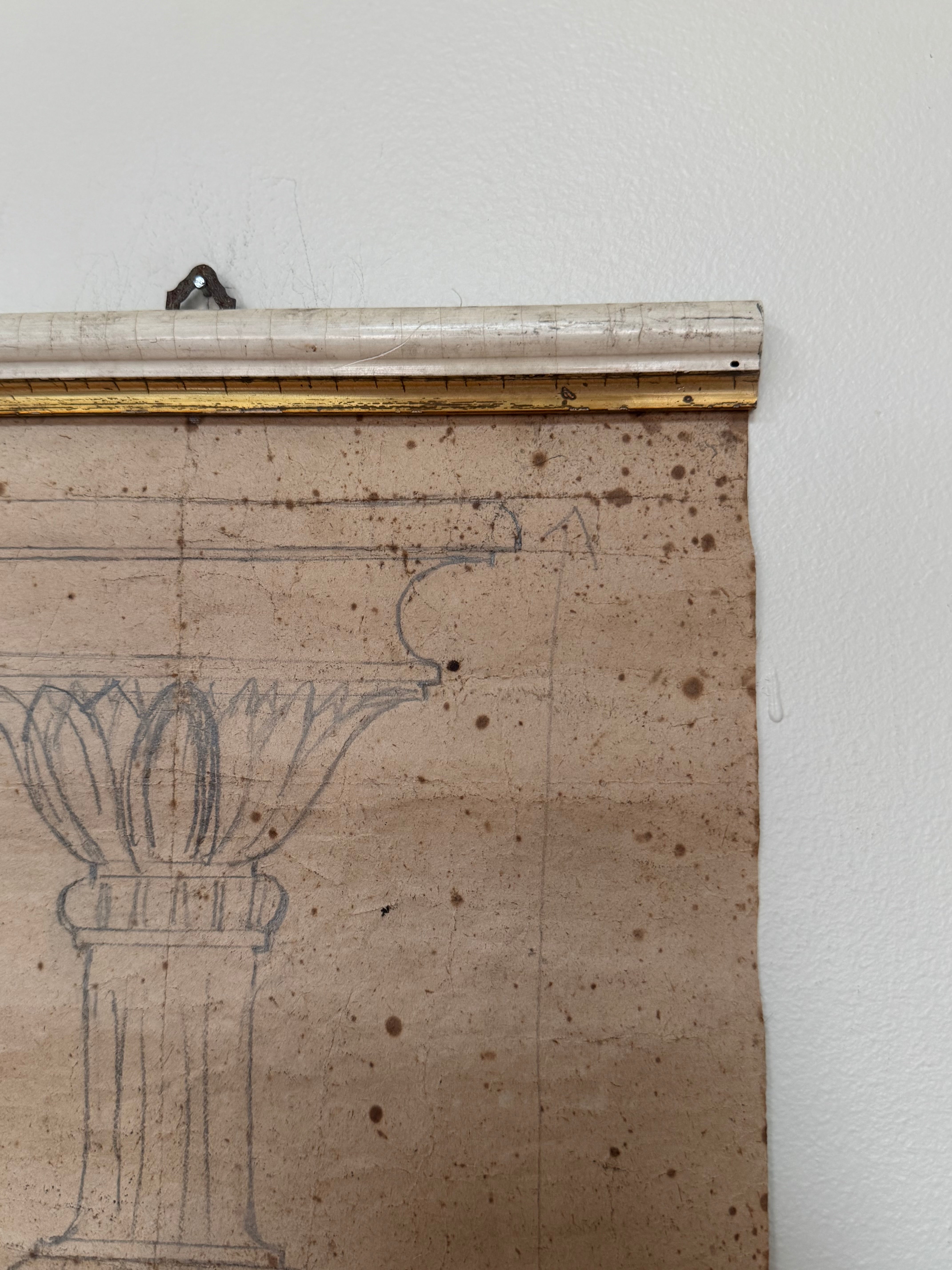 19th Century Italian Atelier Scroll Drawing