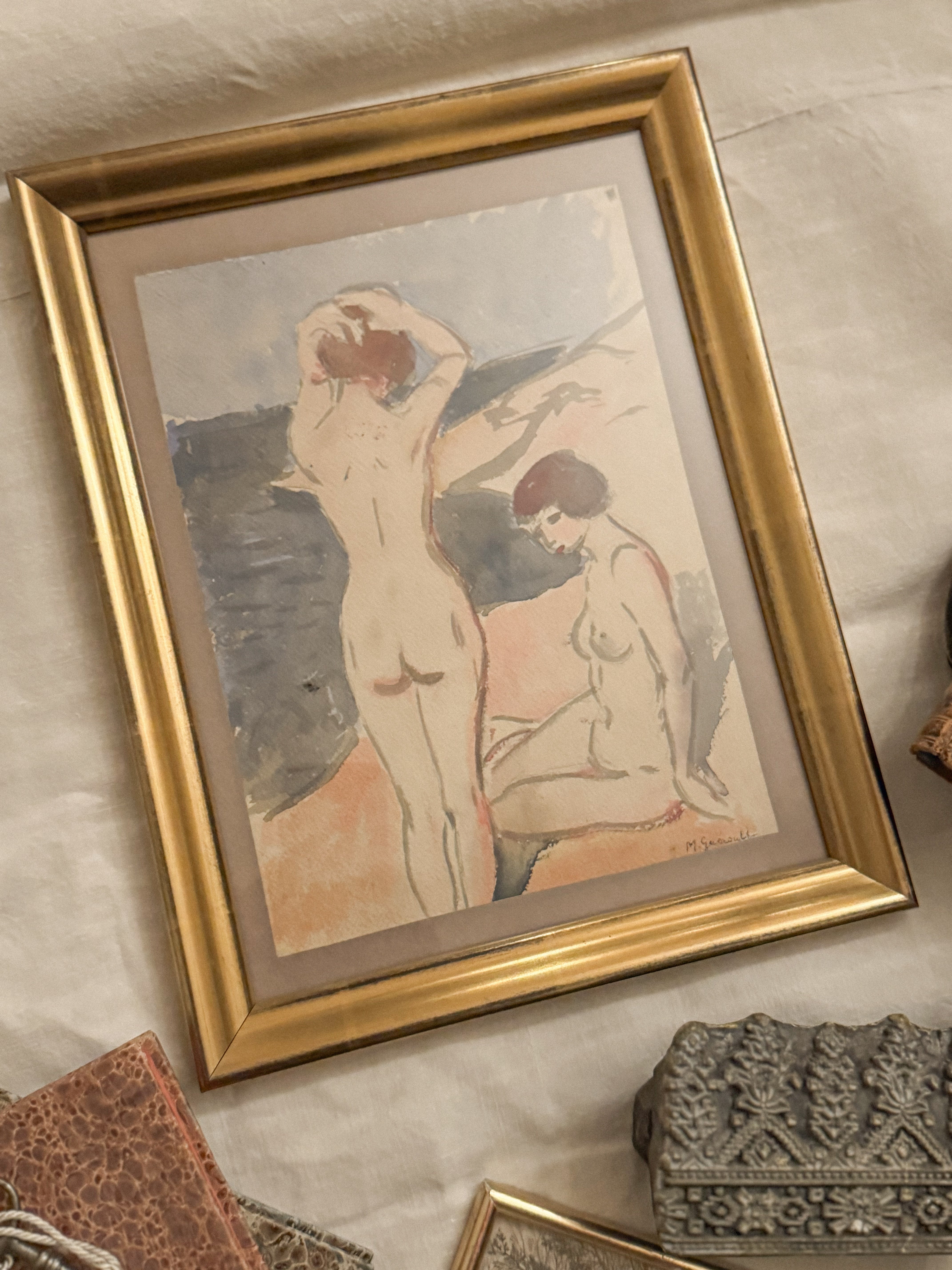 Maurice Guéroult Coastal Bather Scene