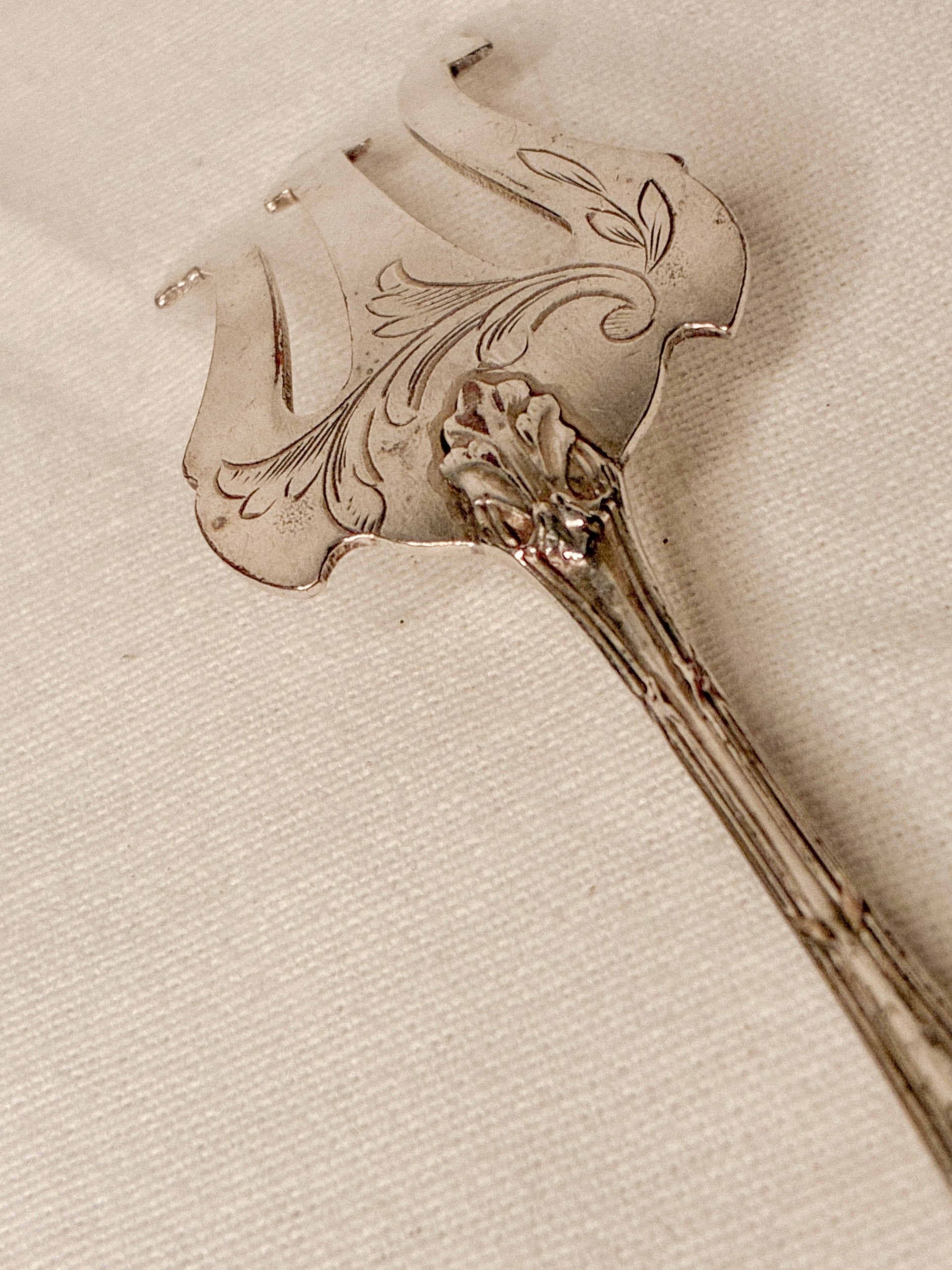 Antique French Silver-Plate Serving Fork