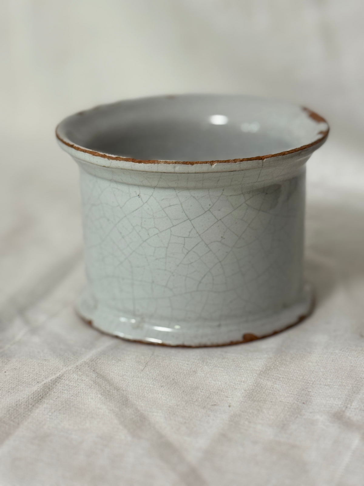Antique French White Glazed Pot
