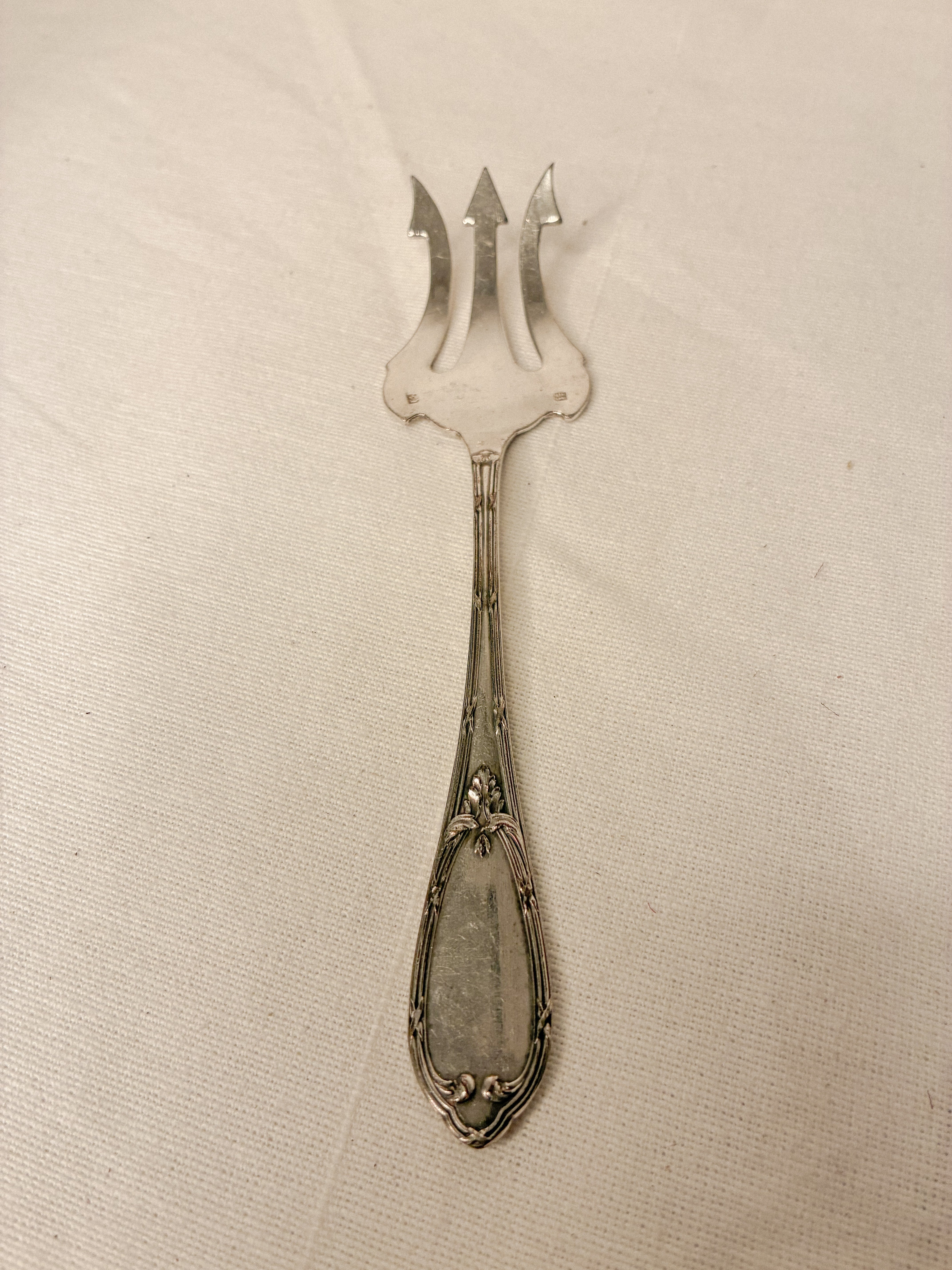 Antique French Silver-Plate Serving Fork