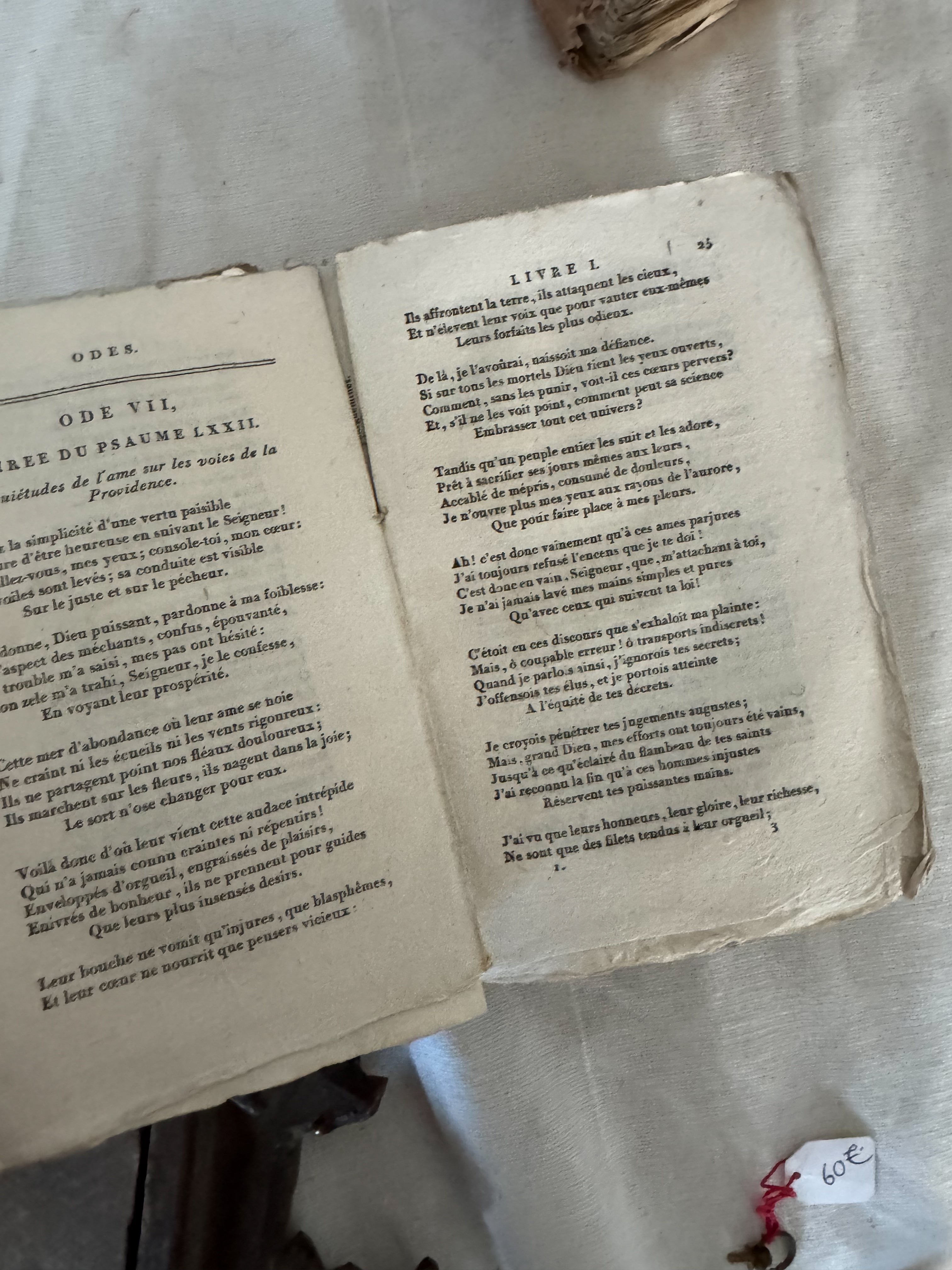 Odes, Cantates, Épîtres et Poésies Diverses de J.B. Rousseau, Tomes I & II, Paris 1798