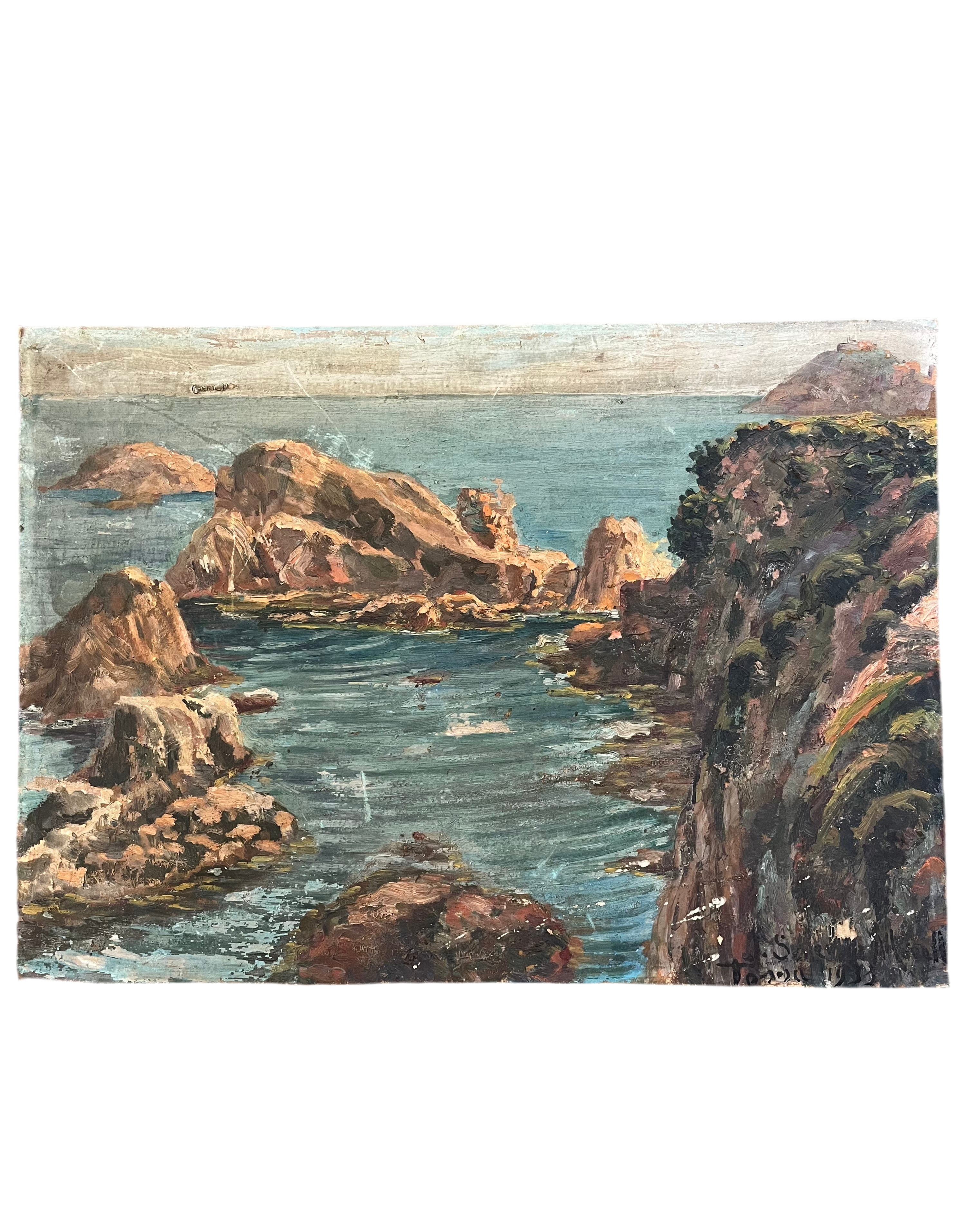 French School Coastal Painting, 1933