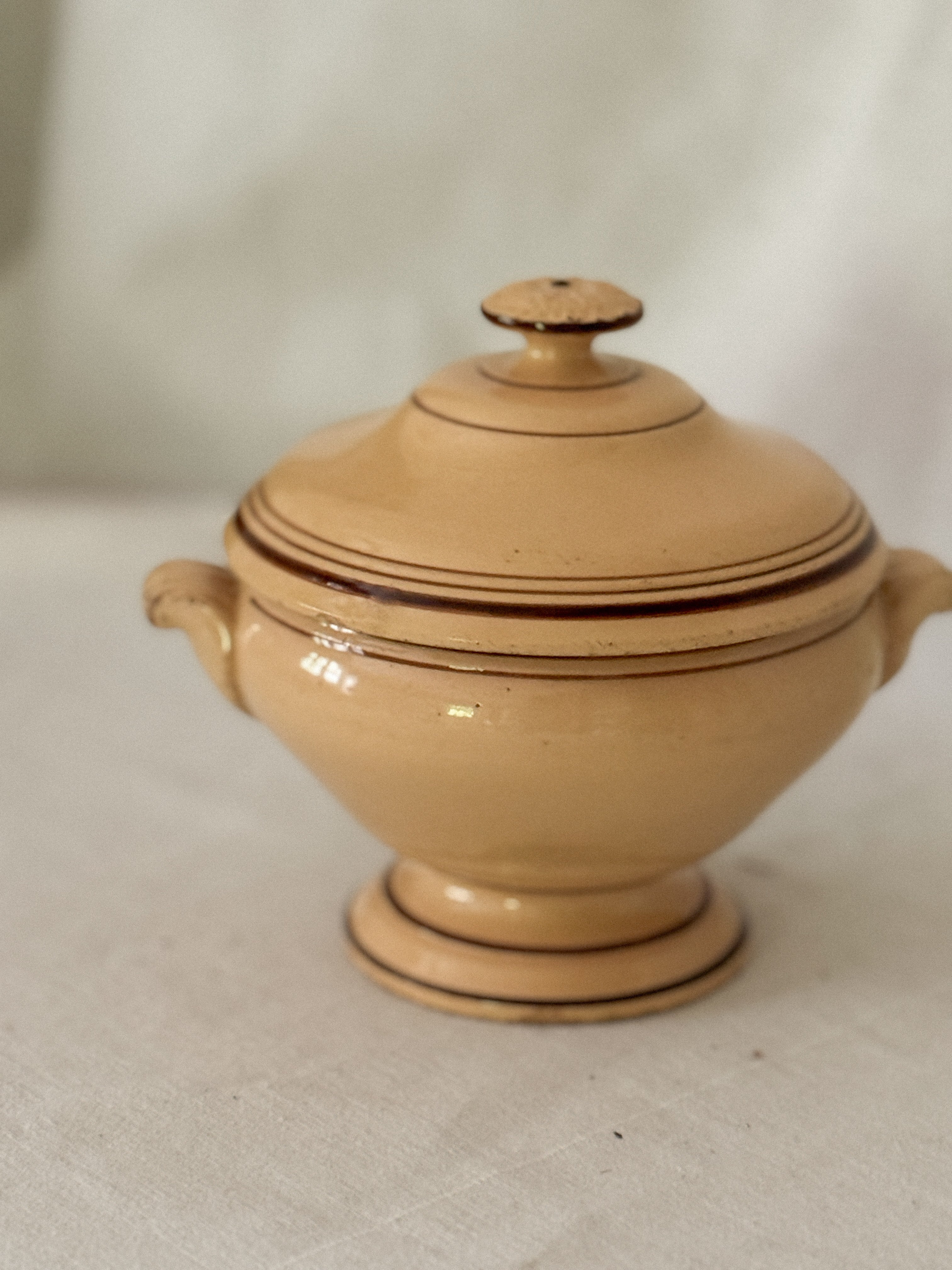 Antique French Yellow Ware Lidded Tureen, 19th c.