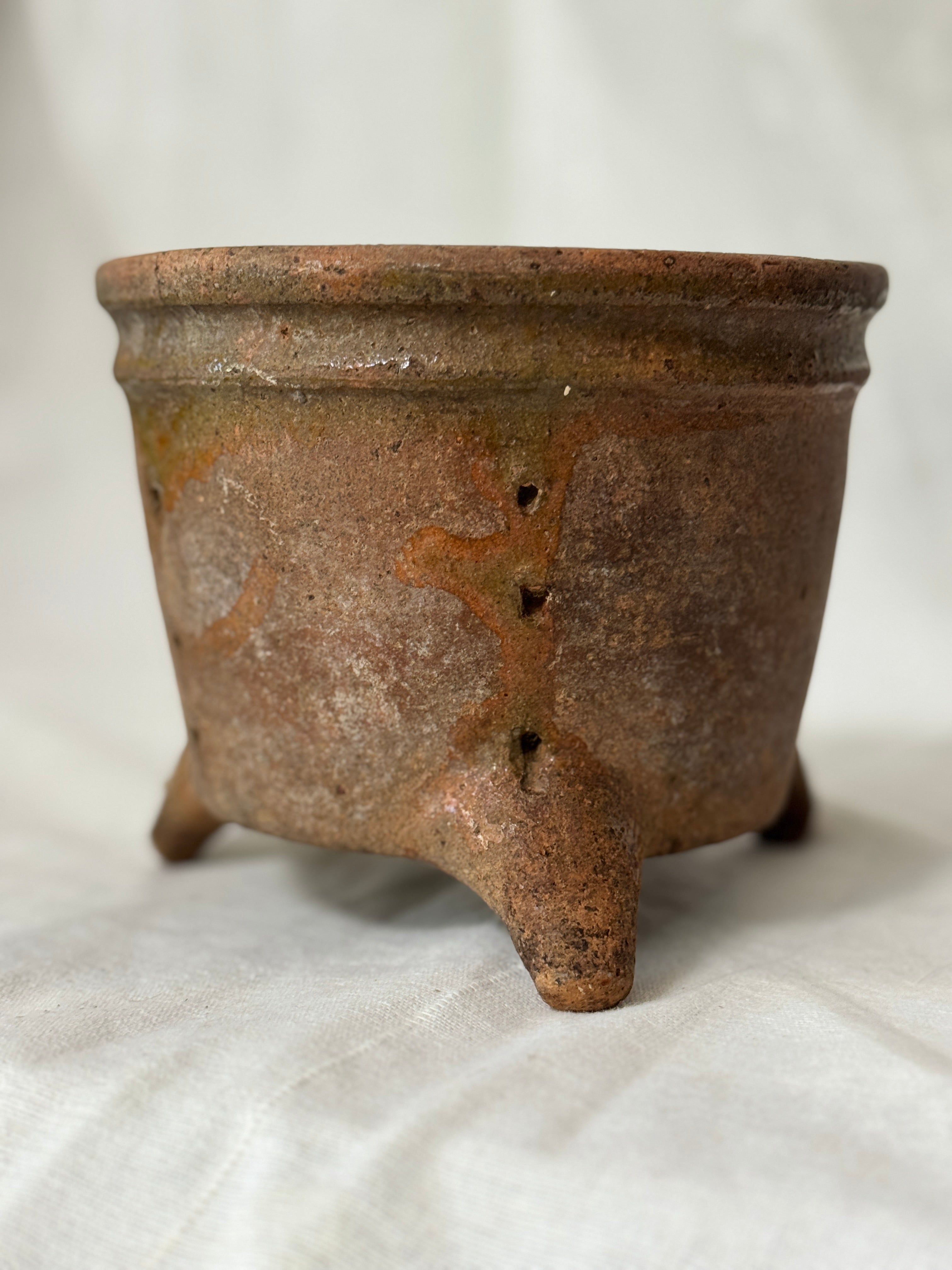 Antique French Terracotta Faisselle on Legs