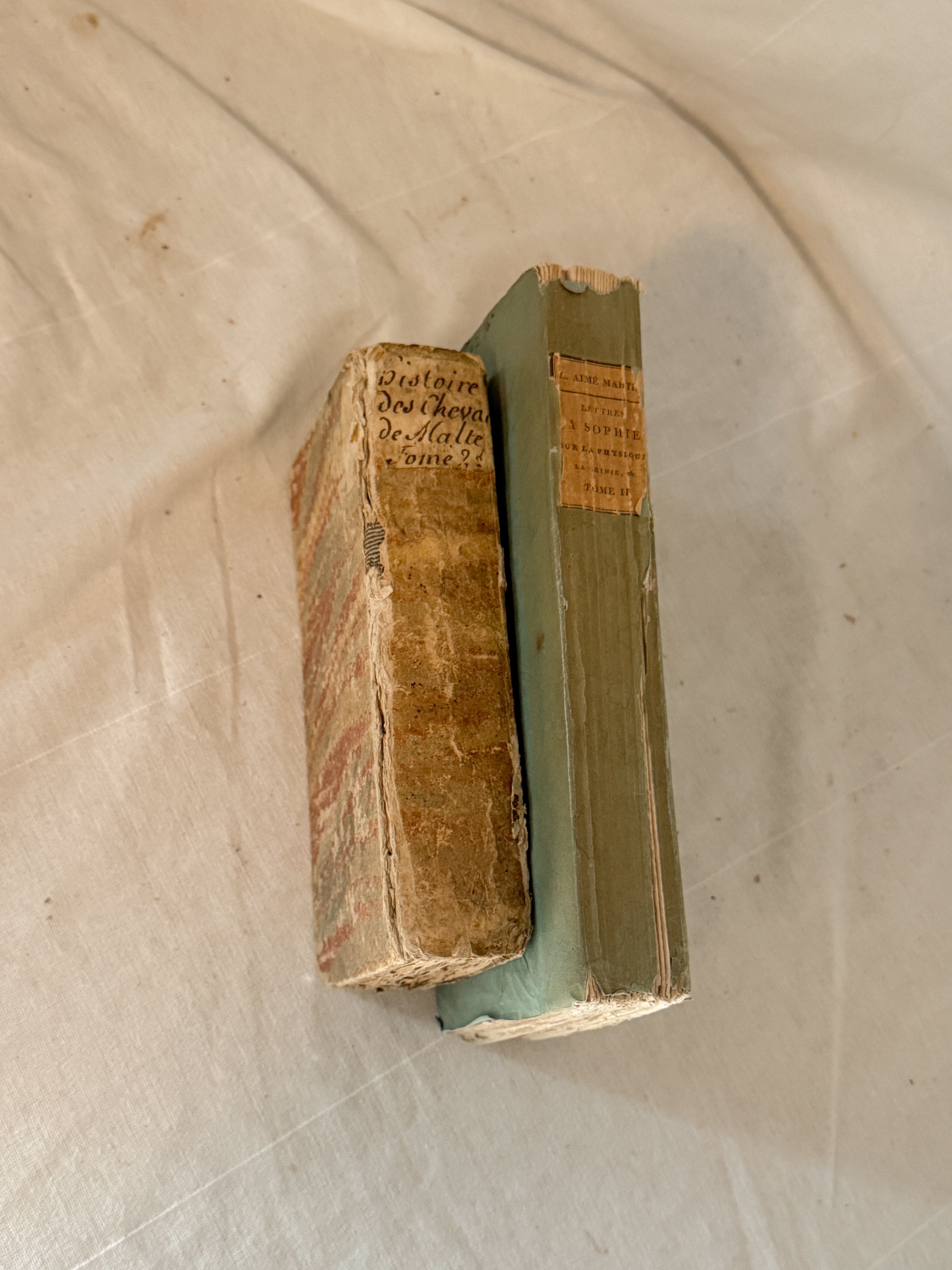 Antique French Natural History Book with Hand-Colored Plates, Lettres à Sophie, Paris 1822