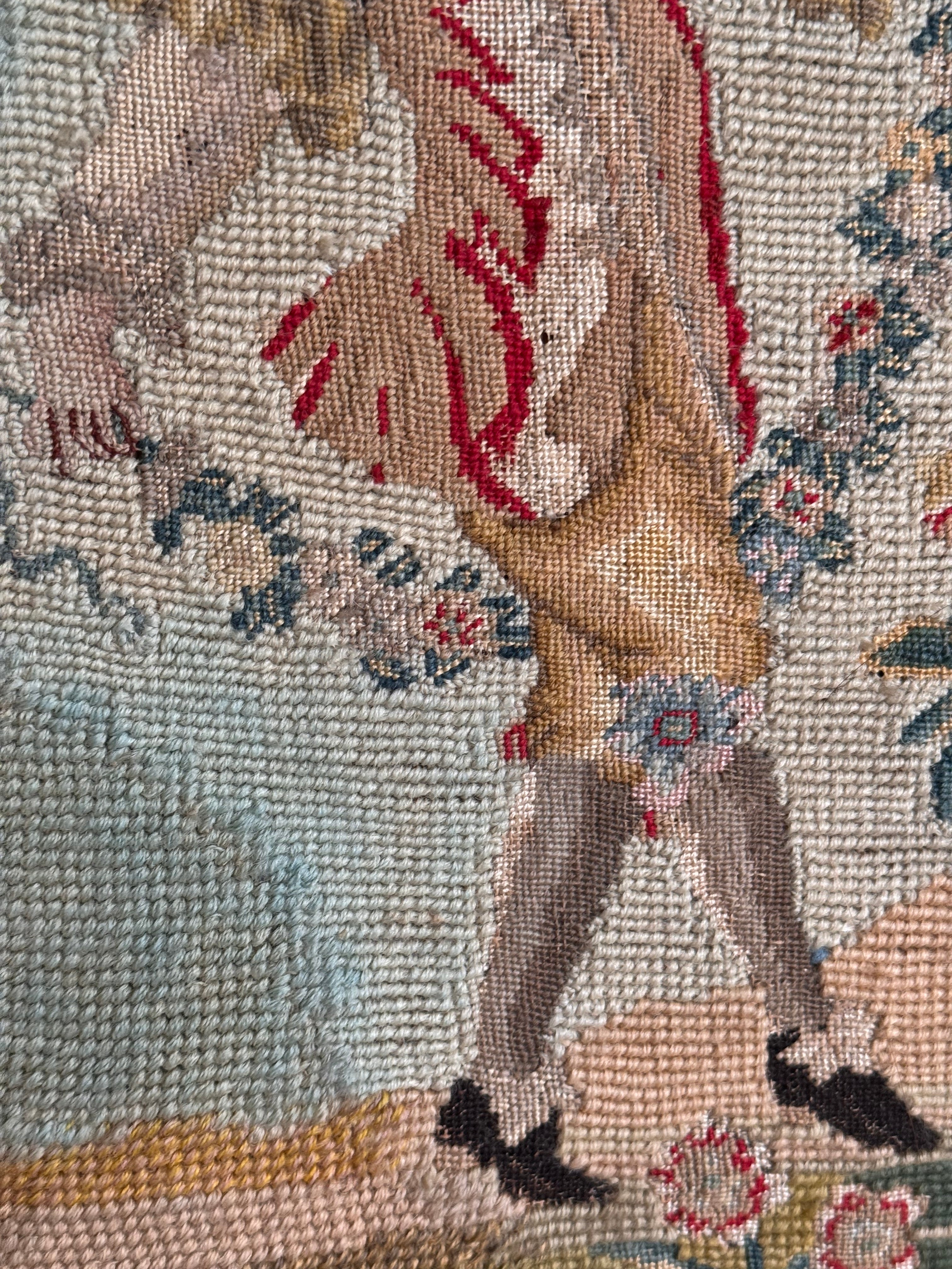 Antique French needlepoint tapestry