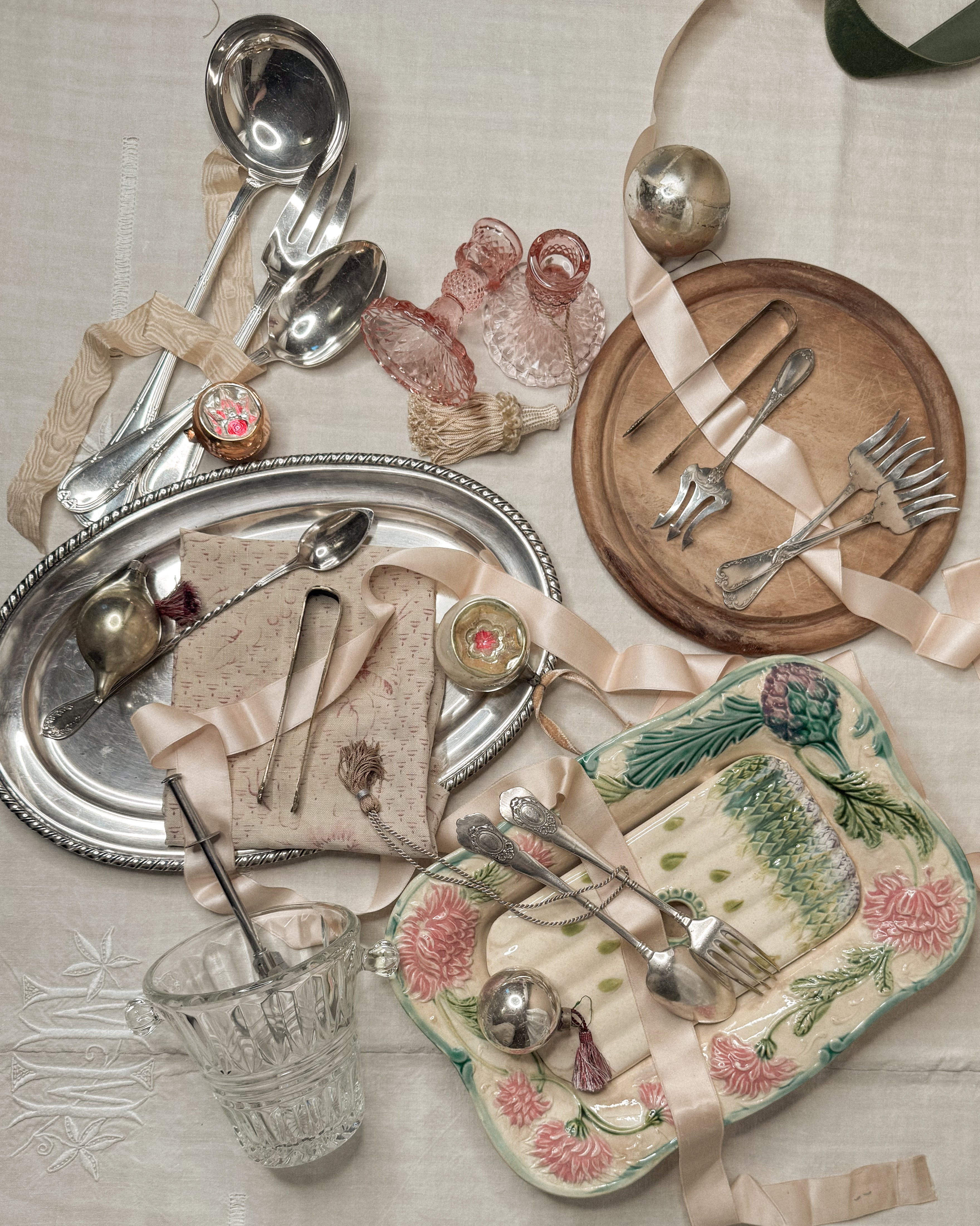 Antique French Majolica Asparagus Dish